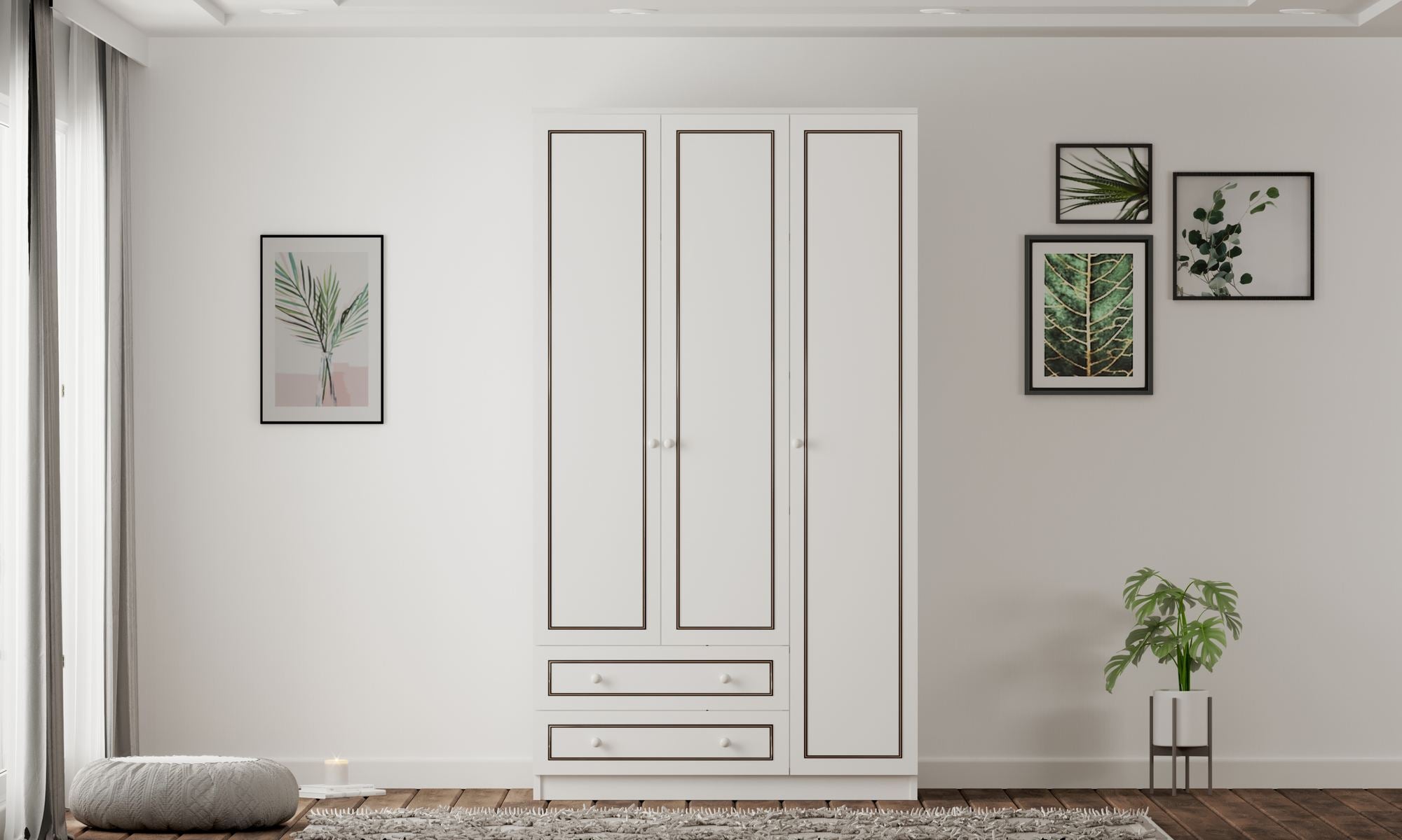 Guarda-roupa – 105 cm x 180 cm x 52 cm – Branco Fosco – Aglomerado