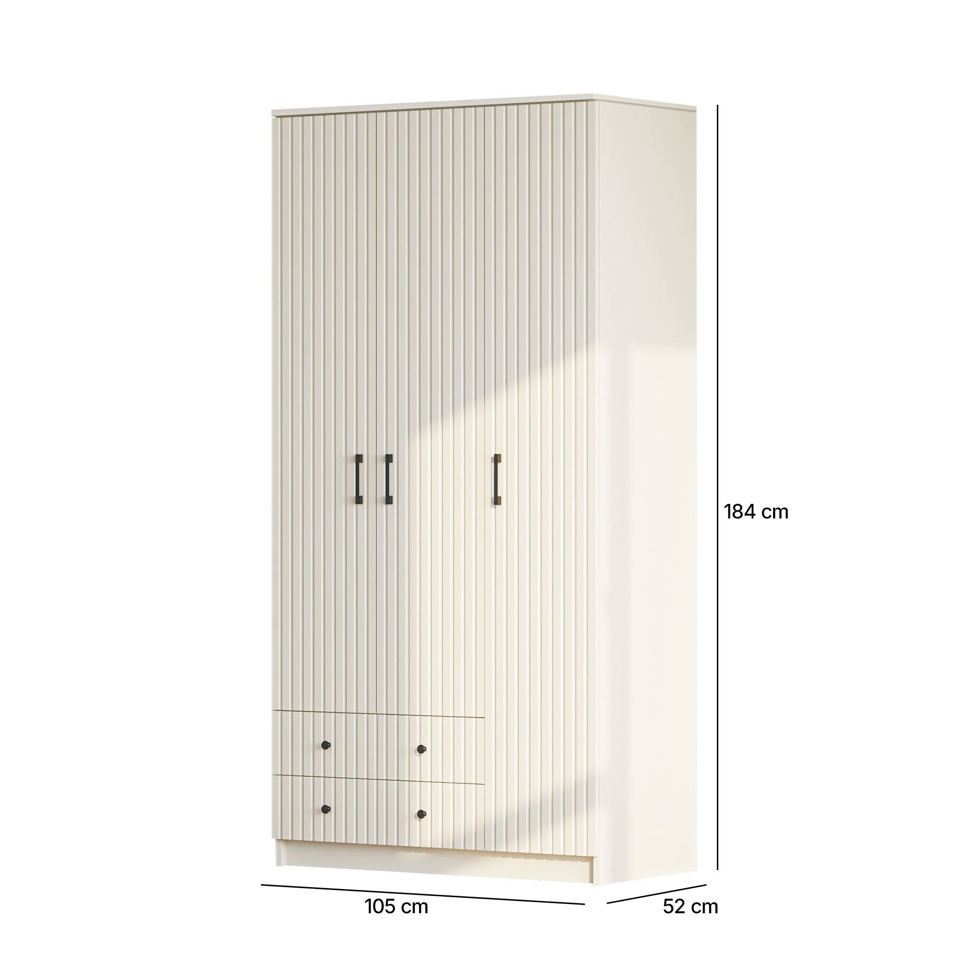 Guarda-roupa – 105 cm x 184 cm x 52 cm – Branco Fosco – MDF