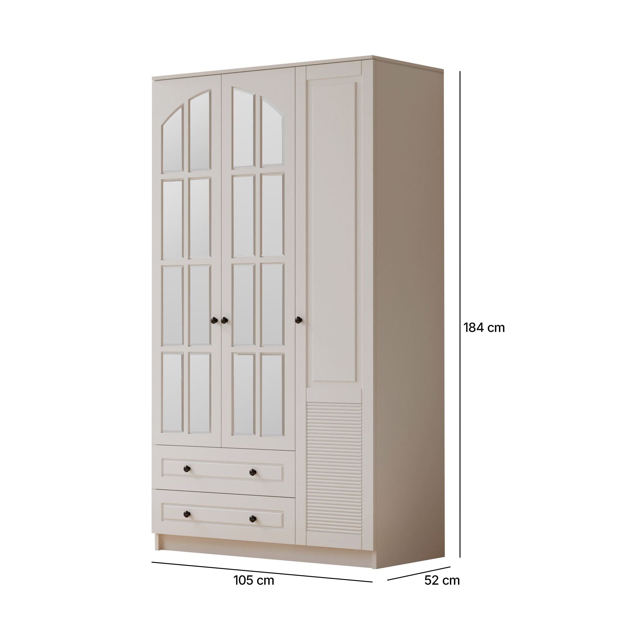 Guarda-roupa – 105cm x 184cm x 52cm – Branco Fosco – Aglomerado com revestimento de melamina