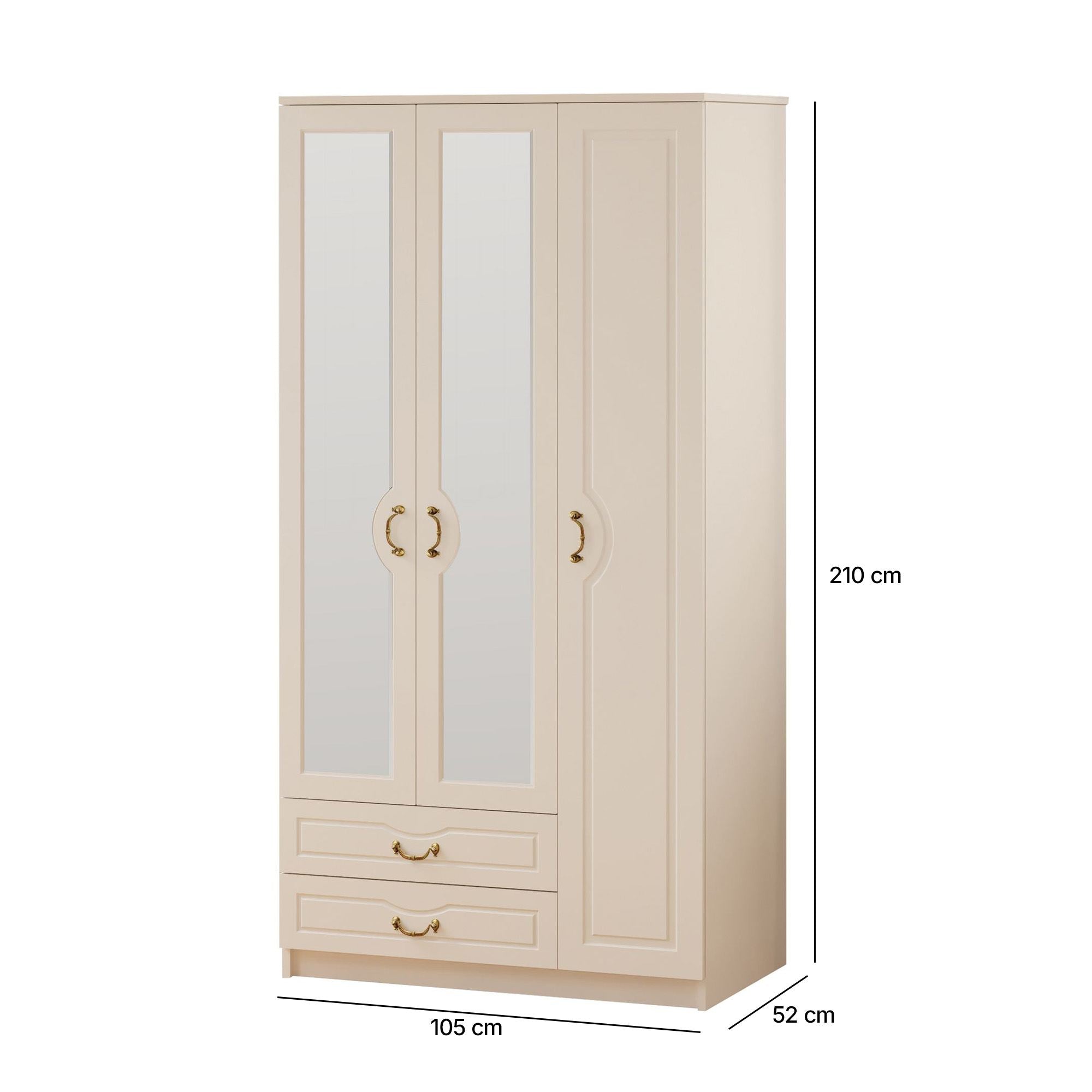 Guarda-roupa – 105cm x 210cm x 52cm – Branco Fosco – Aglomerado