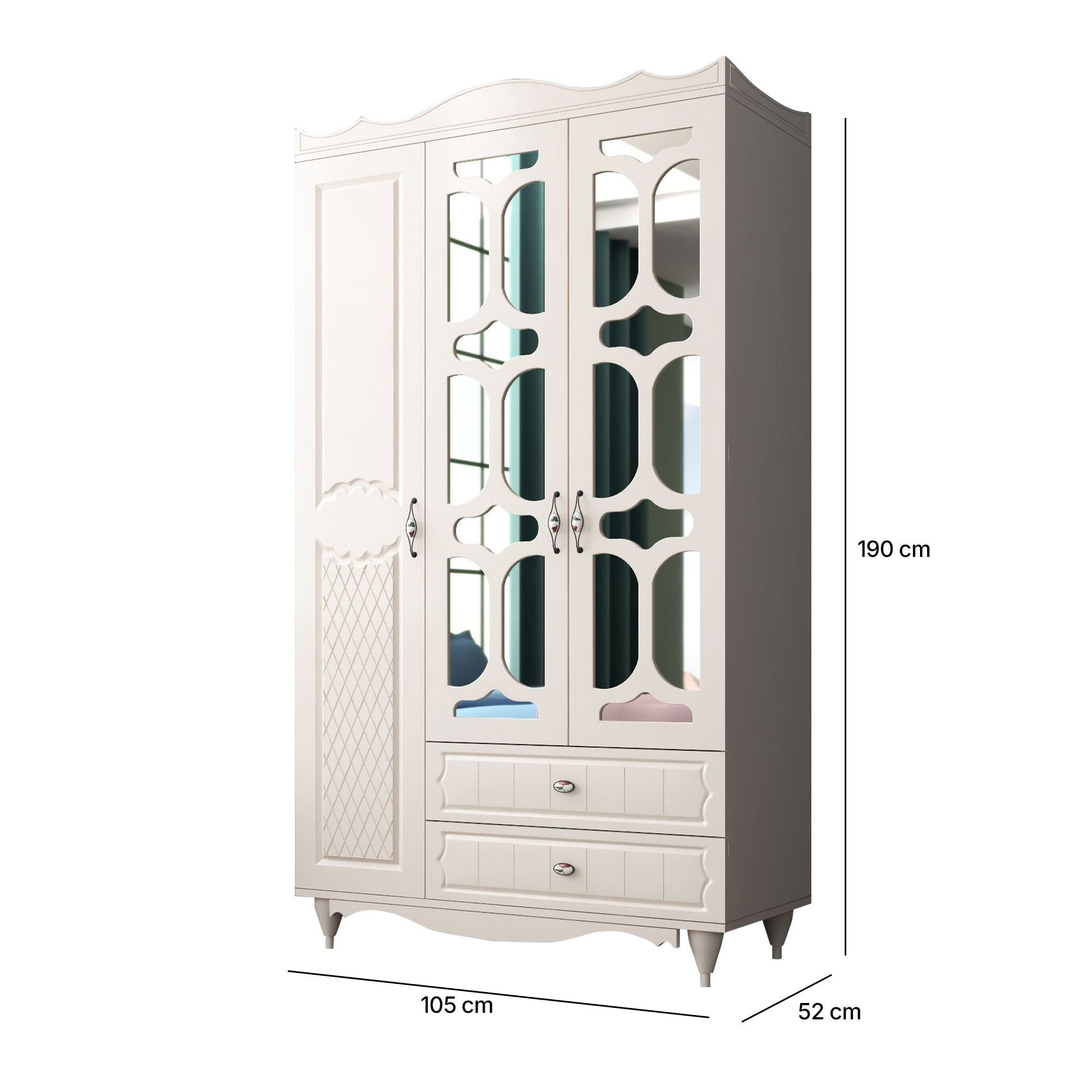 Guarda-roupa – 105cm x 190cm x 52cm – Branco Fosco – Aglomerado