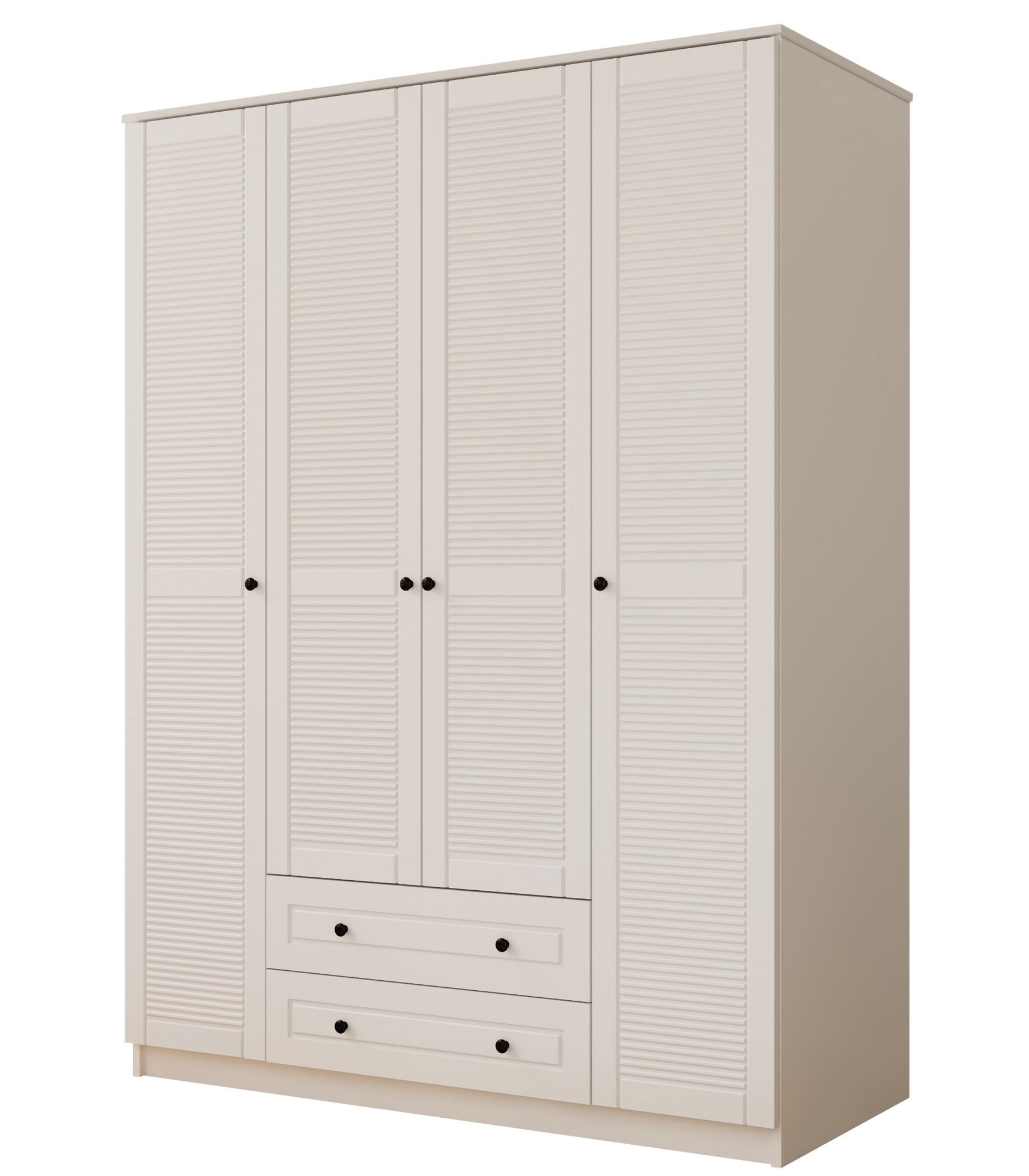 Guarda-roupa – 140cm x 210cm x 52cm – Branco Fosco – Aglomerado de melamina