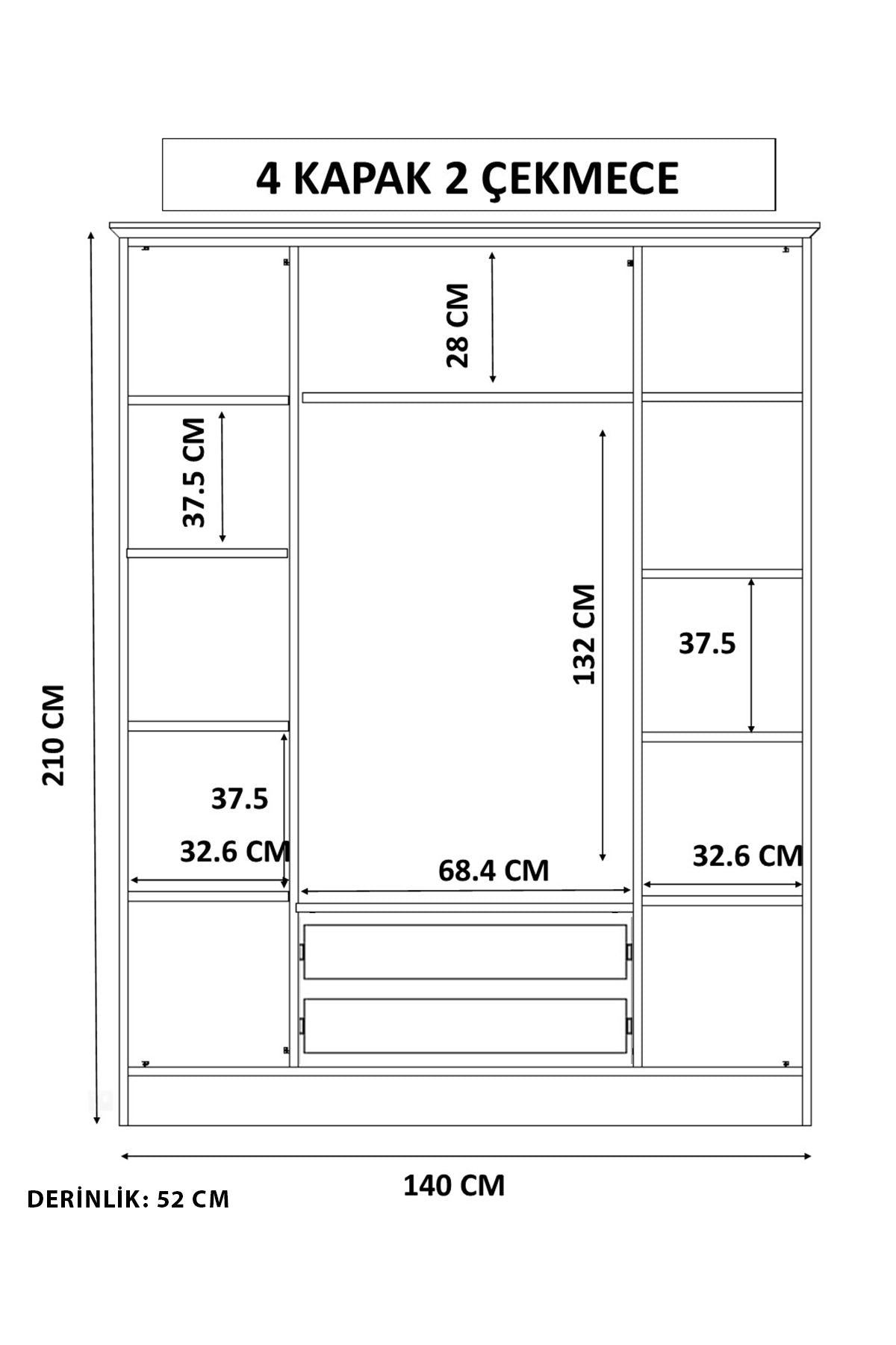 Guarda-roupa – 140cm x 210cm x 52cm – Branco Fosco – Aglomerado de melamina