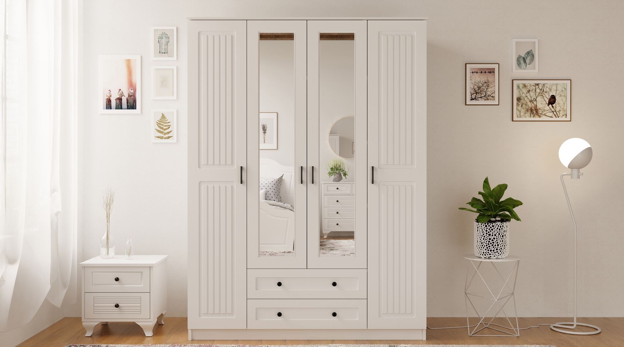 Guarda-roupa – 140cm x 184cm x 52cm – Branco Fosco – Aglomerado