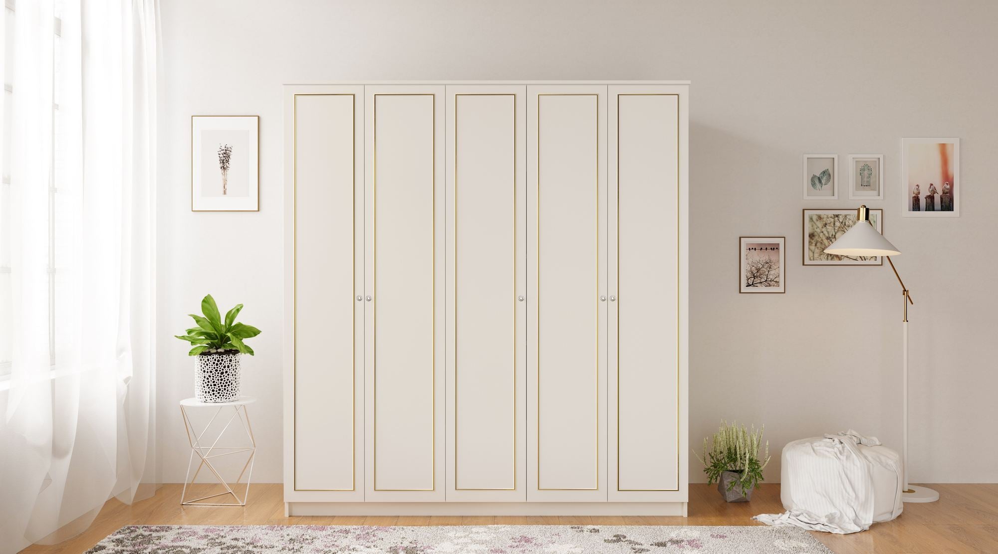 Guarda-roupa – 175cm x 180cm x 52cm – Branco Fosco – MDF