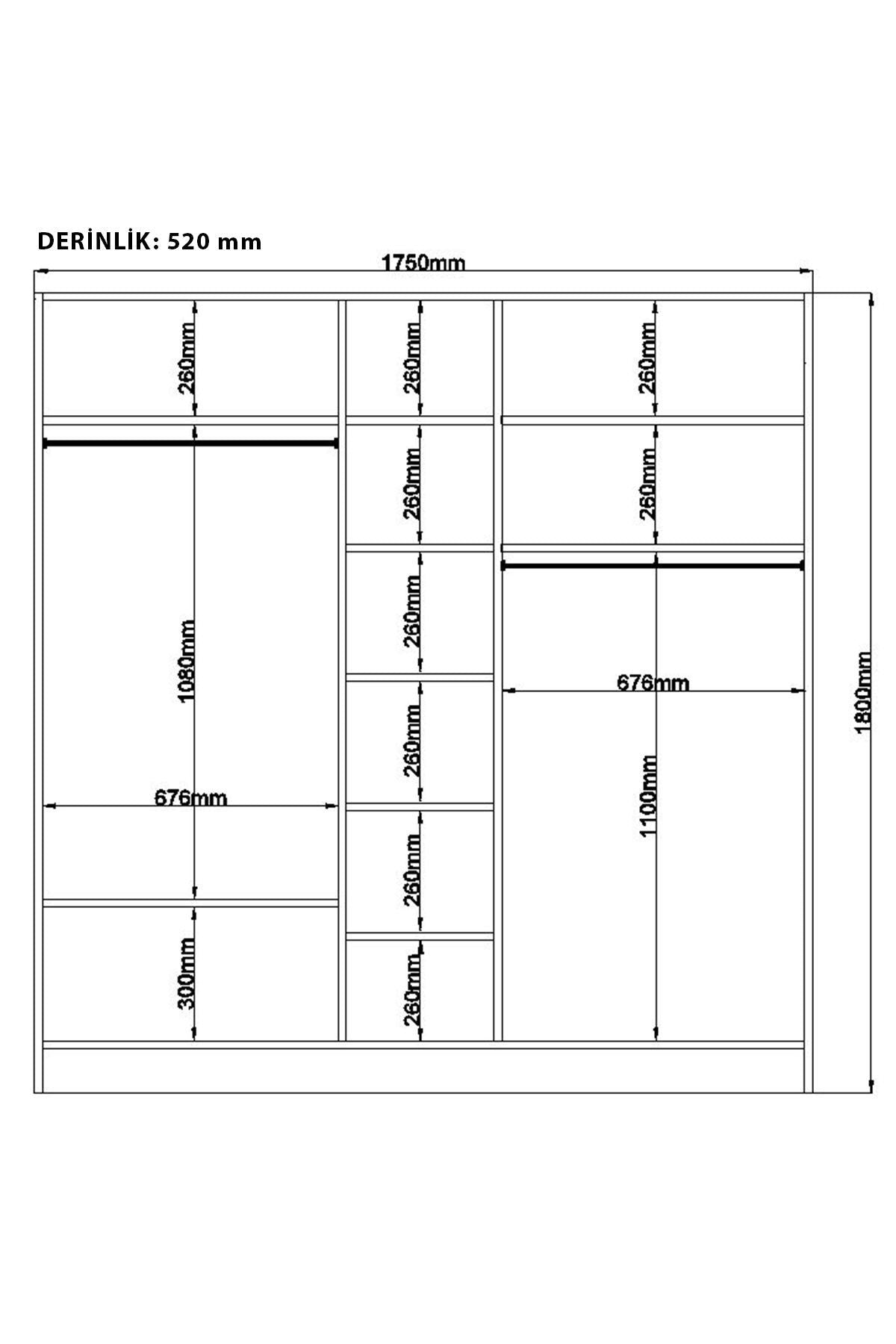 Guarda-roupa – 175cm x 180cm x 52cm – Branco Fosco – MDF