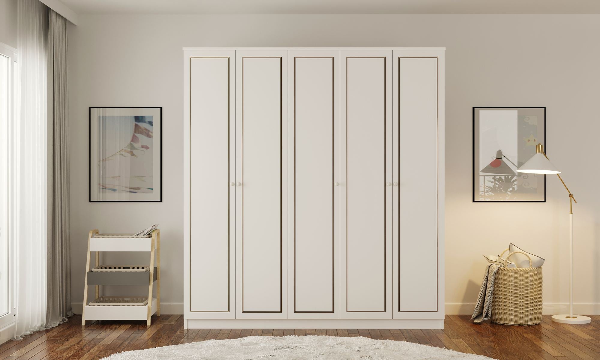 Guarda-roupa – 175cm x 180cm x 52cm – Branco Fosco – MDF