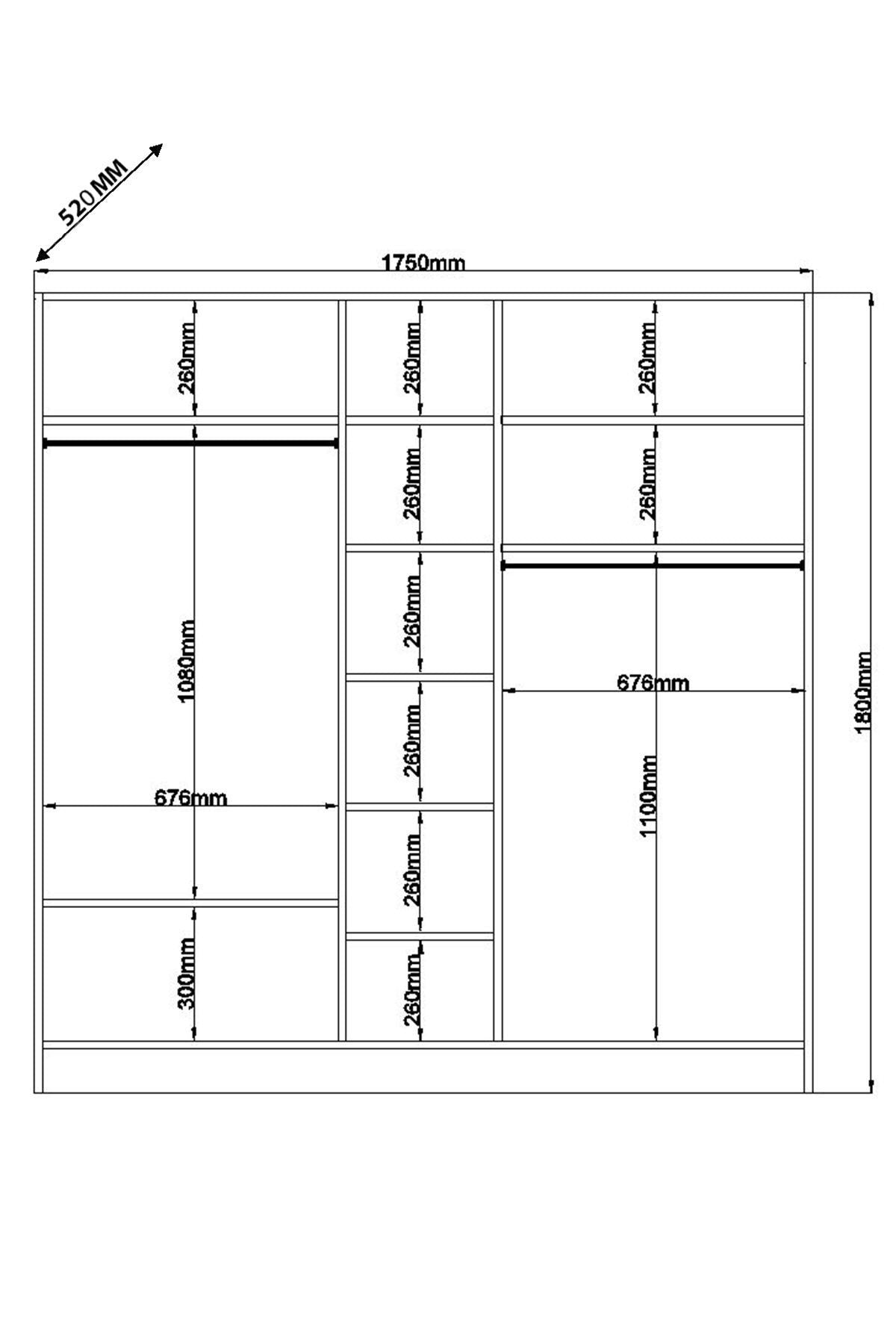 Guarda-roupa – 175cm x 180cm x 52cm – Branco Fosco – MDF