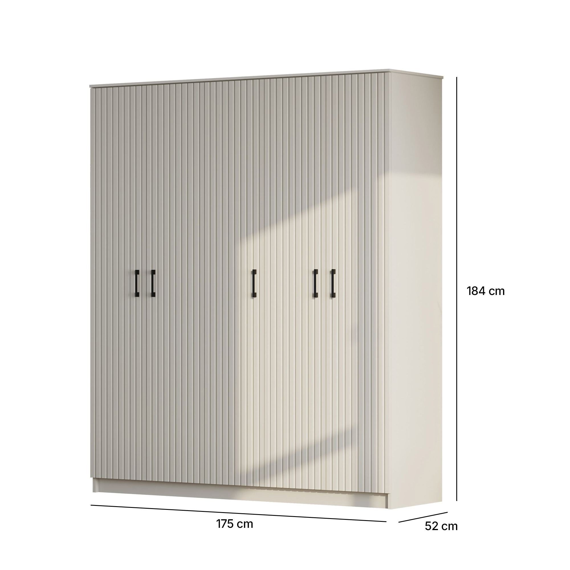 Guarda-roupa – 175 cm x 184 cm x 52 cm – Branco Fosco – Aglomerado de Melamina