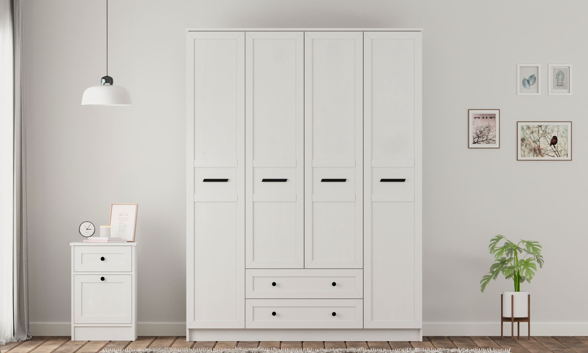 Guarda-roupa – 140 cm x 210 cm x 52 cm – Branco fosco – Aglomerado