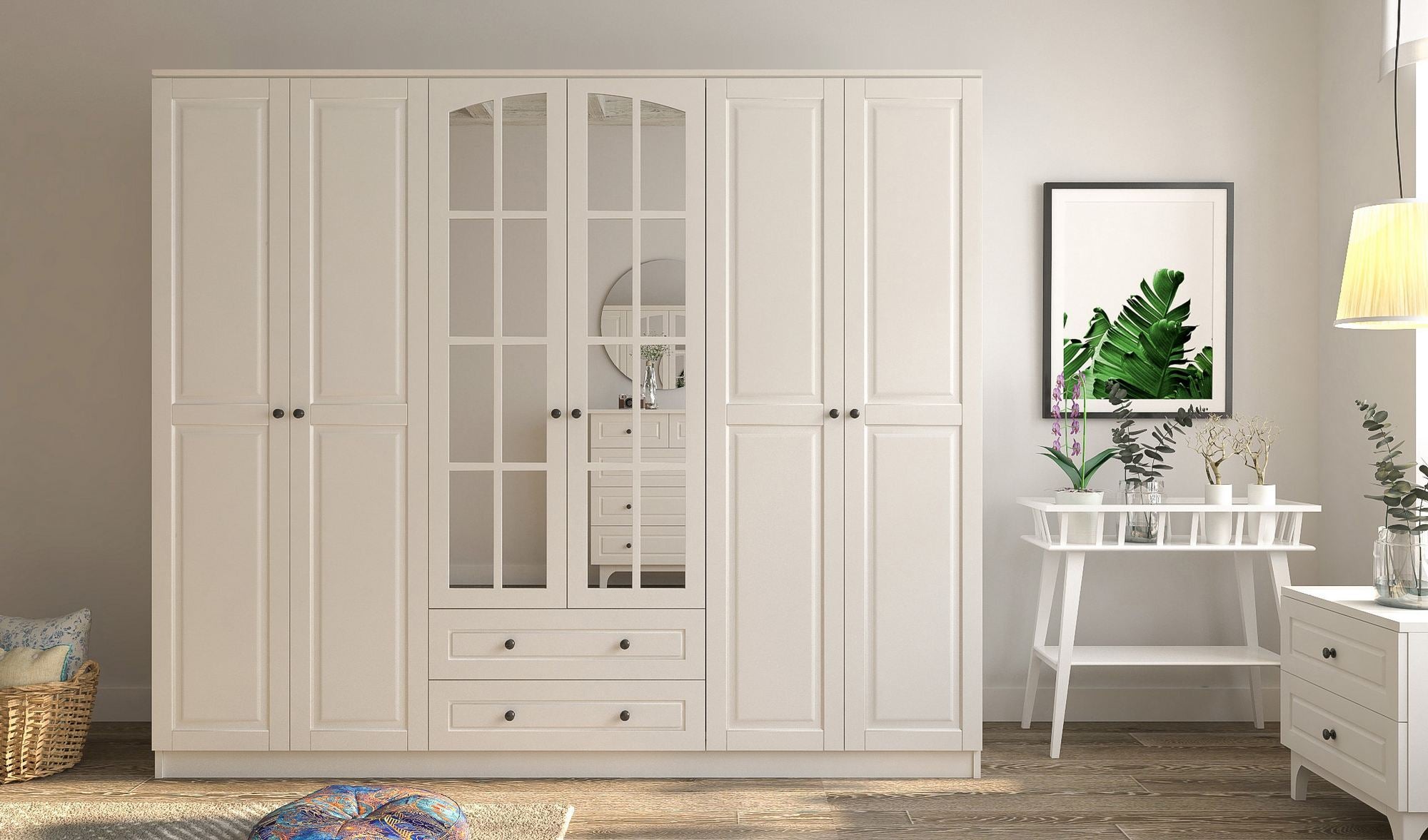 Guarda-roupa – 210 cm x 210 cm x 52 cm – Branco Fosco – Aglomerado