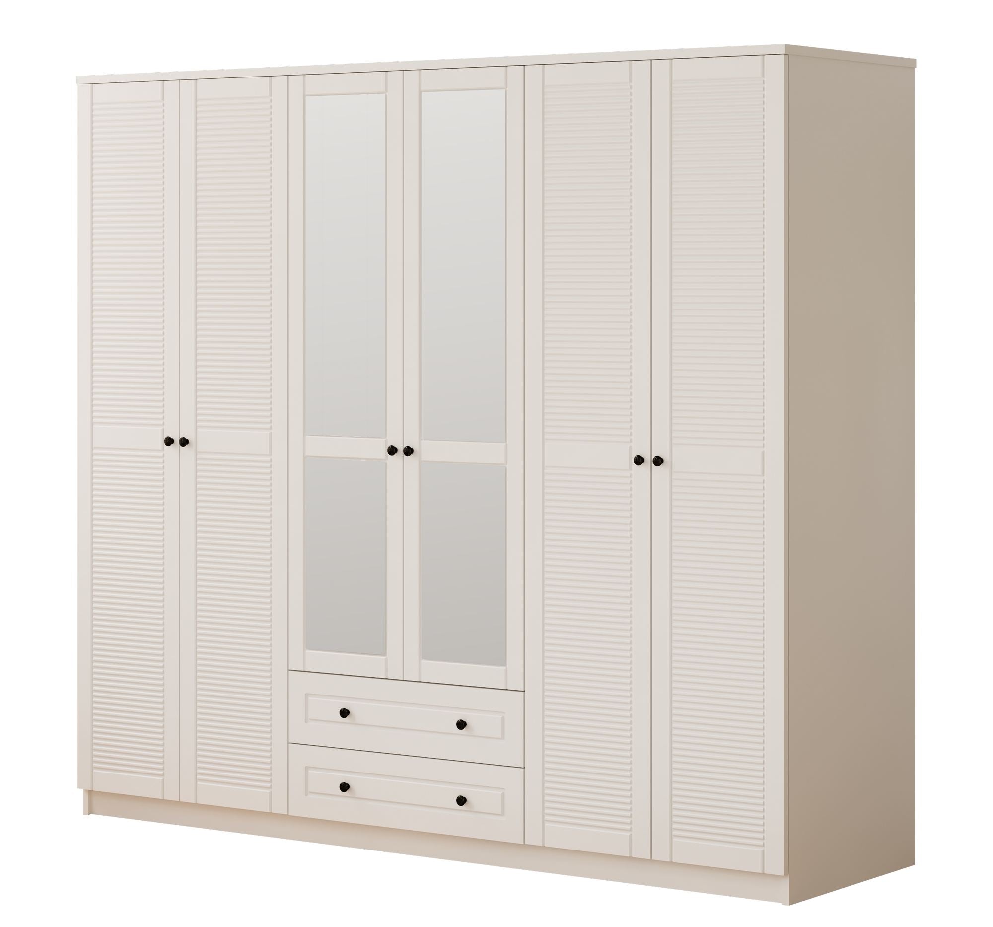 Guarda-roupa – 210 cm x 210 cm x 52 cm – Branco Fosco – Aglomerado de melamina