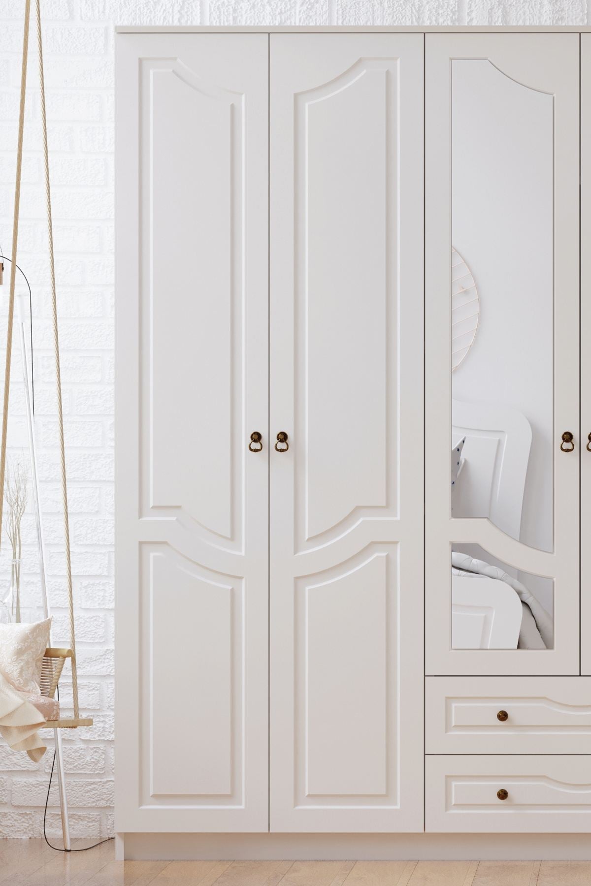 Guarda-roupa – 210x210x52 cm – Branco Fosco – Aglomerado