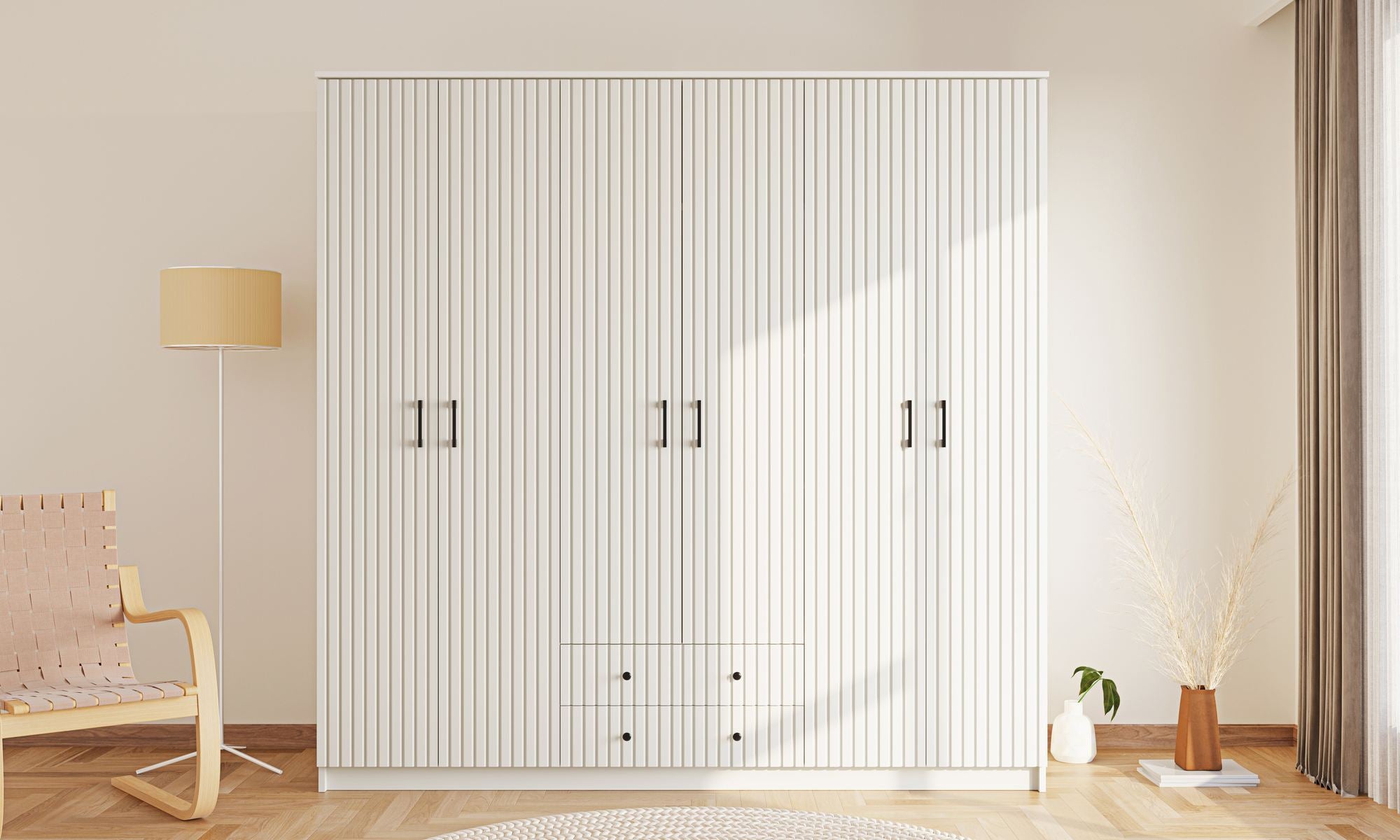 Guarda-roupa – 210 cm x 210 cm x 52 cm – Branco Fosco – Painel de partículas