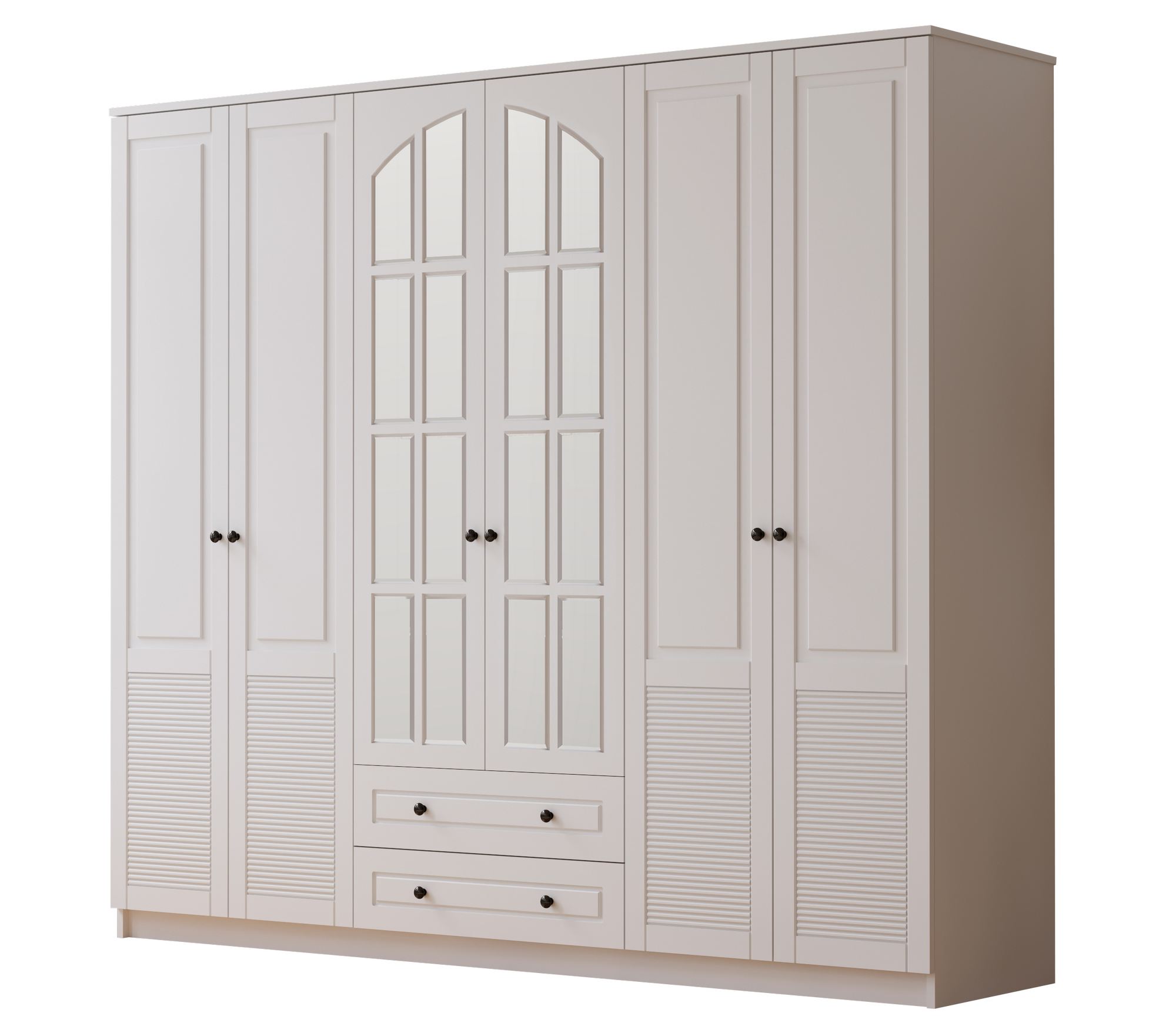 Guarda-roupa – 210cm x 184cm x 52cm – Branco Fosco – Aglomerado