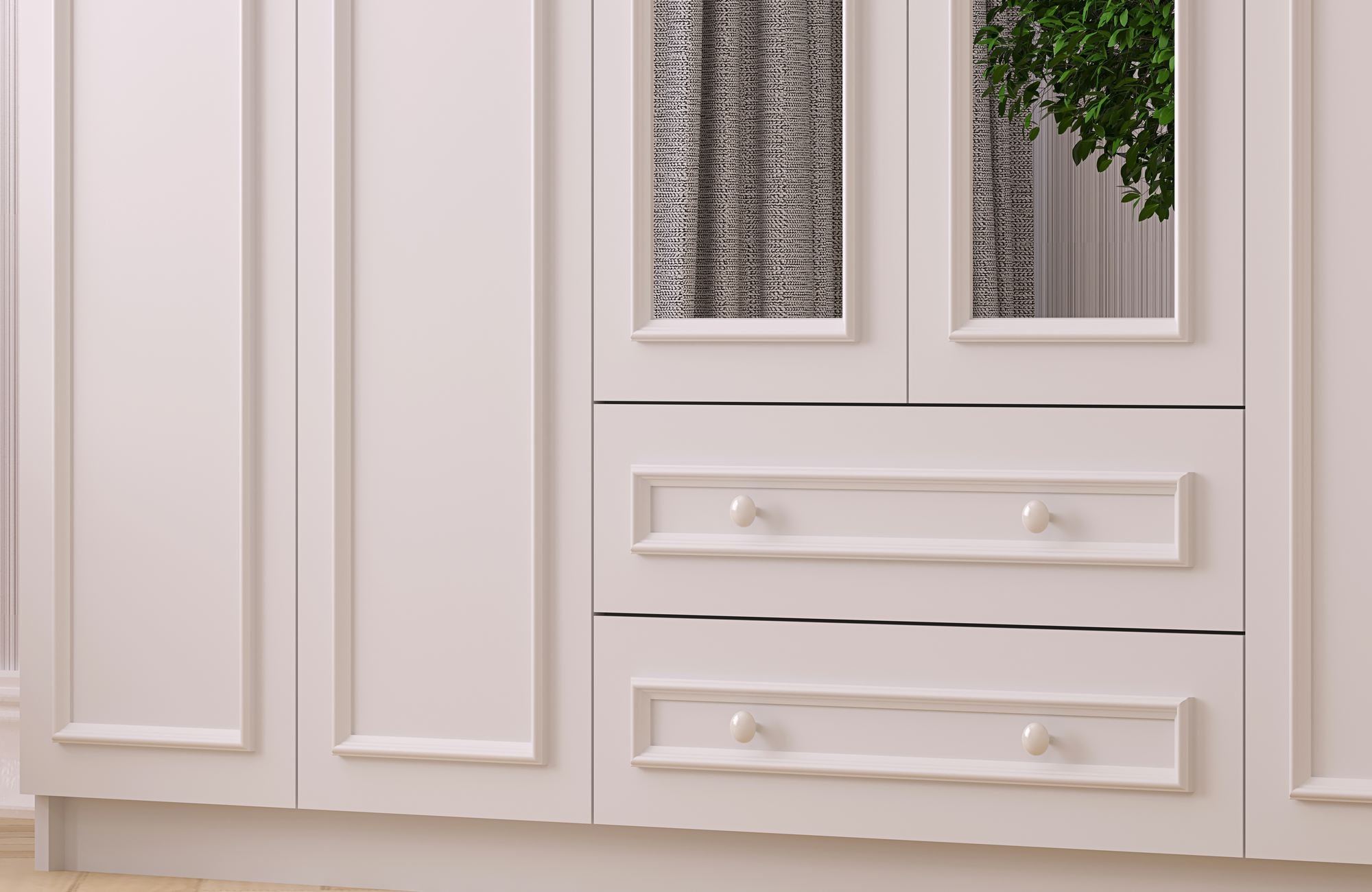 Guarda-roupa – 210cm x 184cm x 52cm – Branco Fosco – MDF