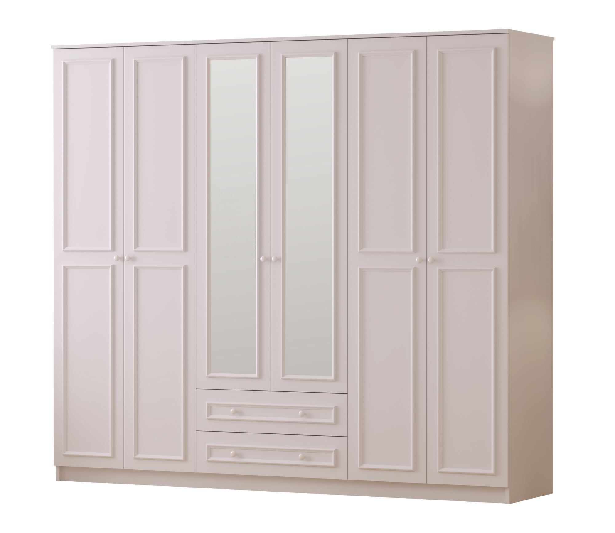 Guarda-roupa – 210cm x 184cm x 52cm – Branco Fosco – MDF