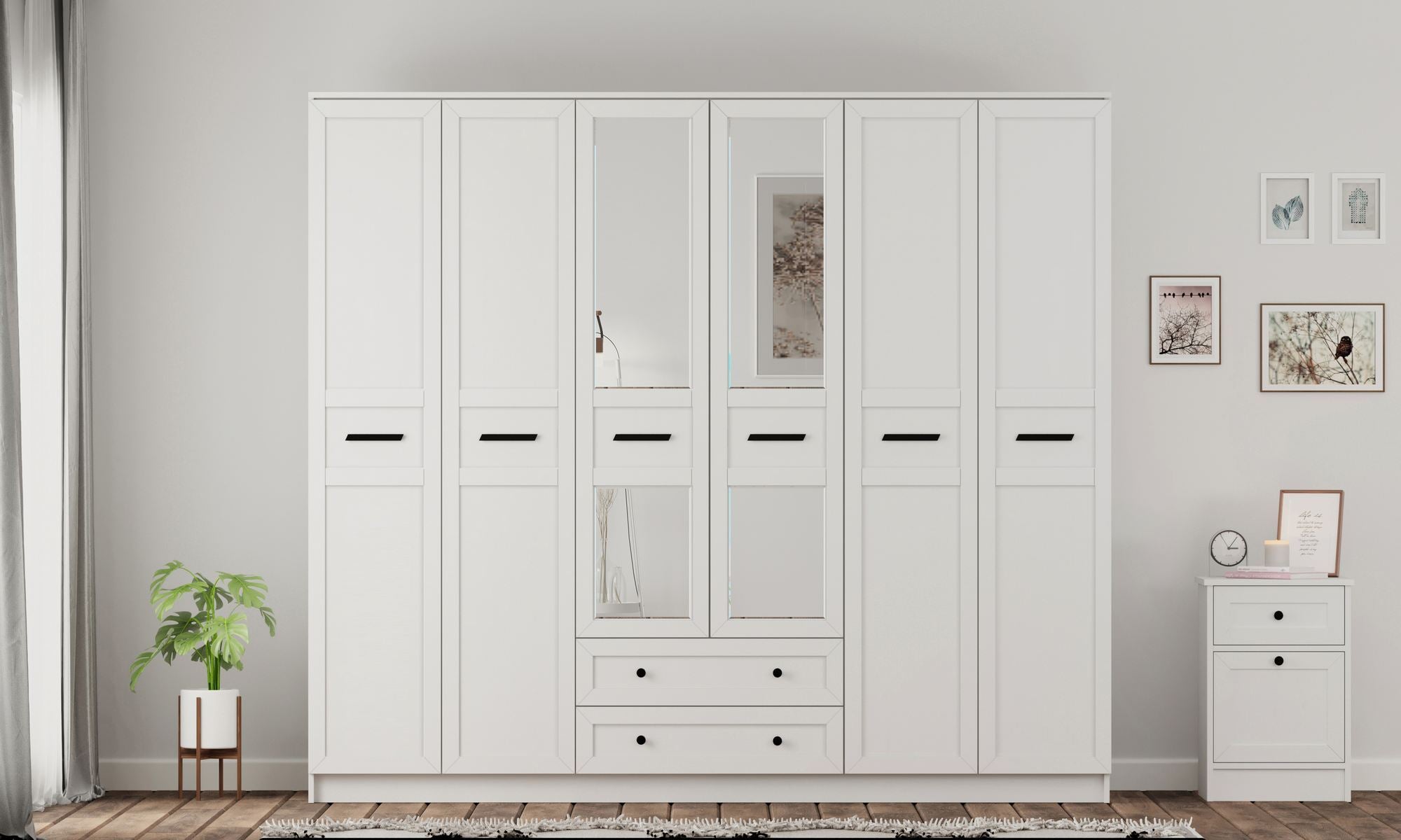 Guarda-roupa – 210 cm x 210 cm x 52 cm – Branco Fosco – Aglomerado