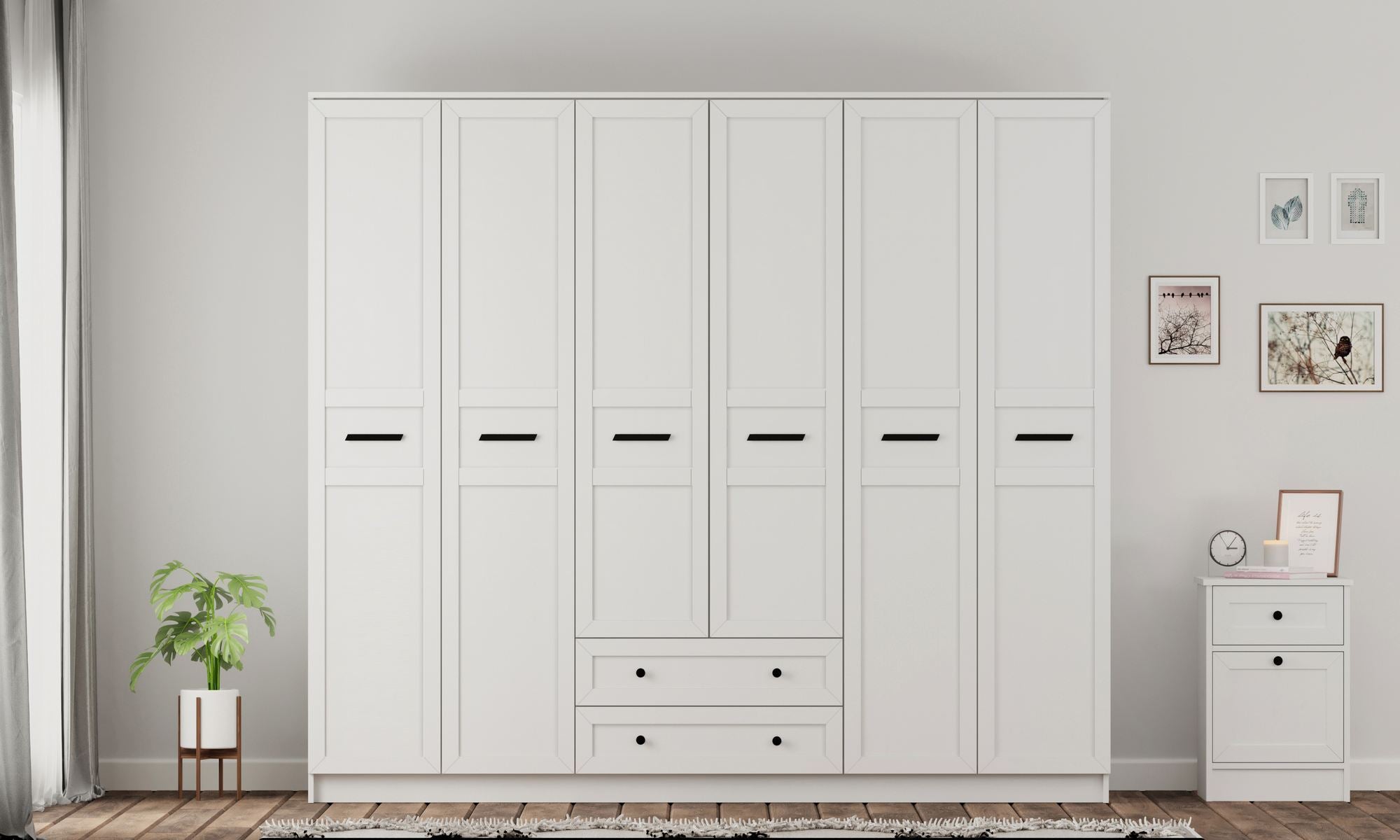 Guarda-roupa – 210 cm x 210 cm x 52 cm – Branco Fosco – Melamina