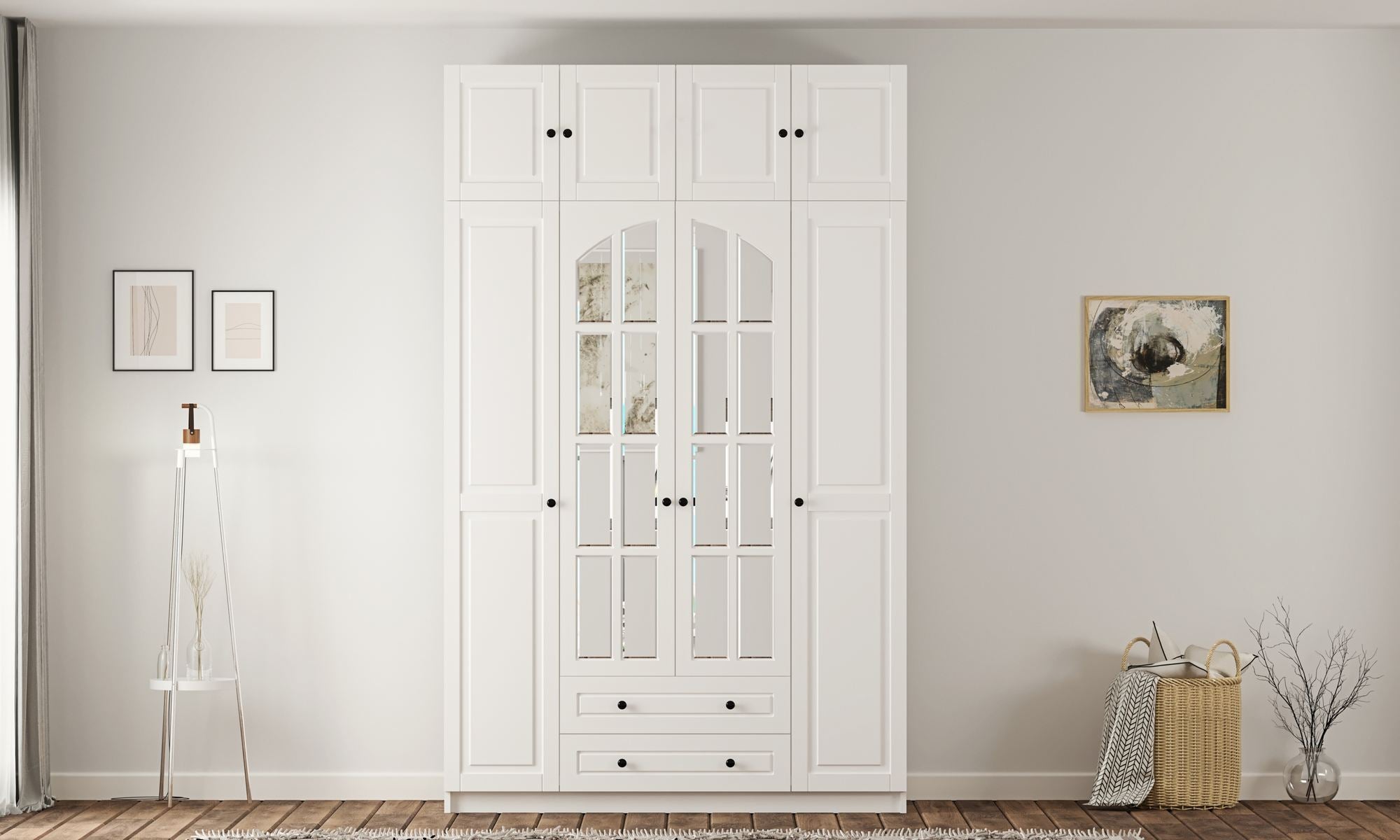 Guarda-roupa – 140cm x 240cm x 52cm – Branco Fosco – Aglomerado