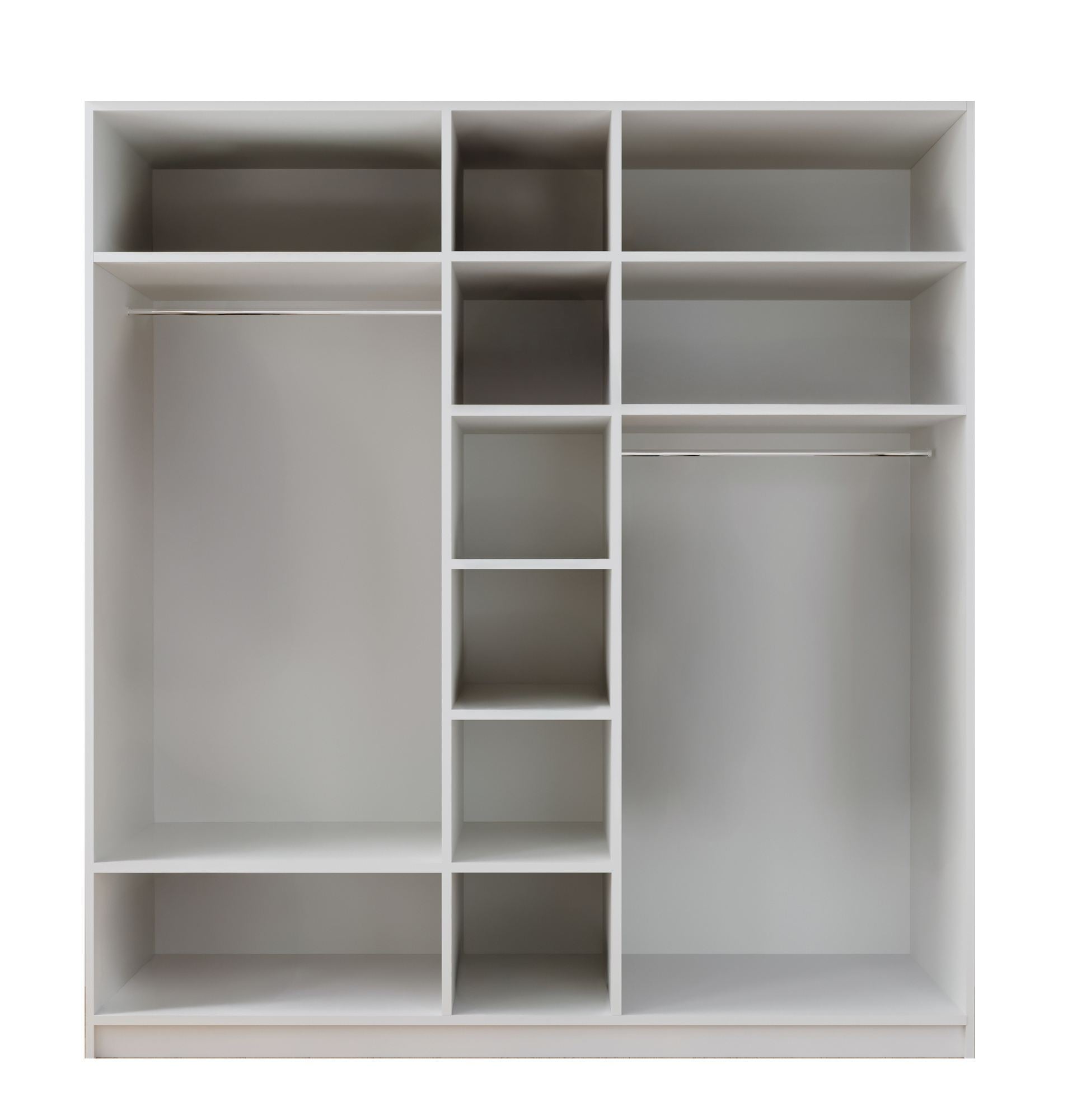 Guarda-roupa – 175cm x 240cm x 52cm – Branco fosco – Aglomerado e MDF
