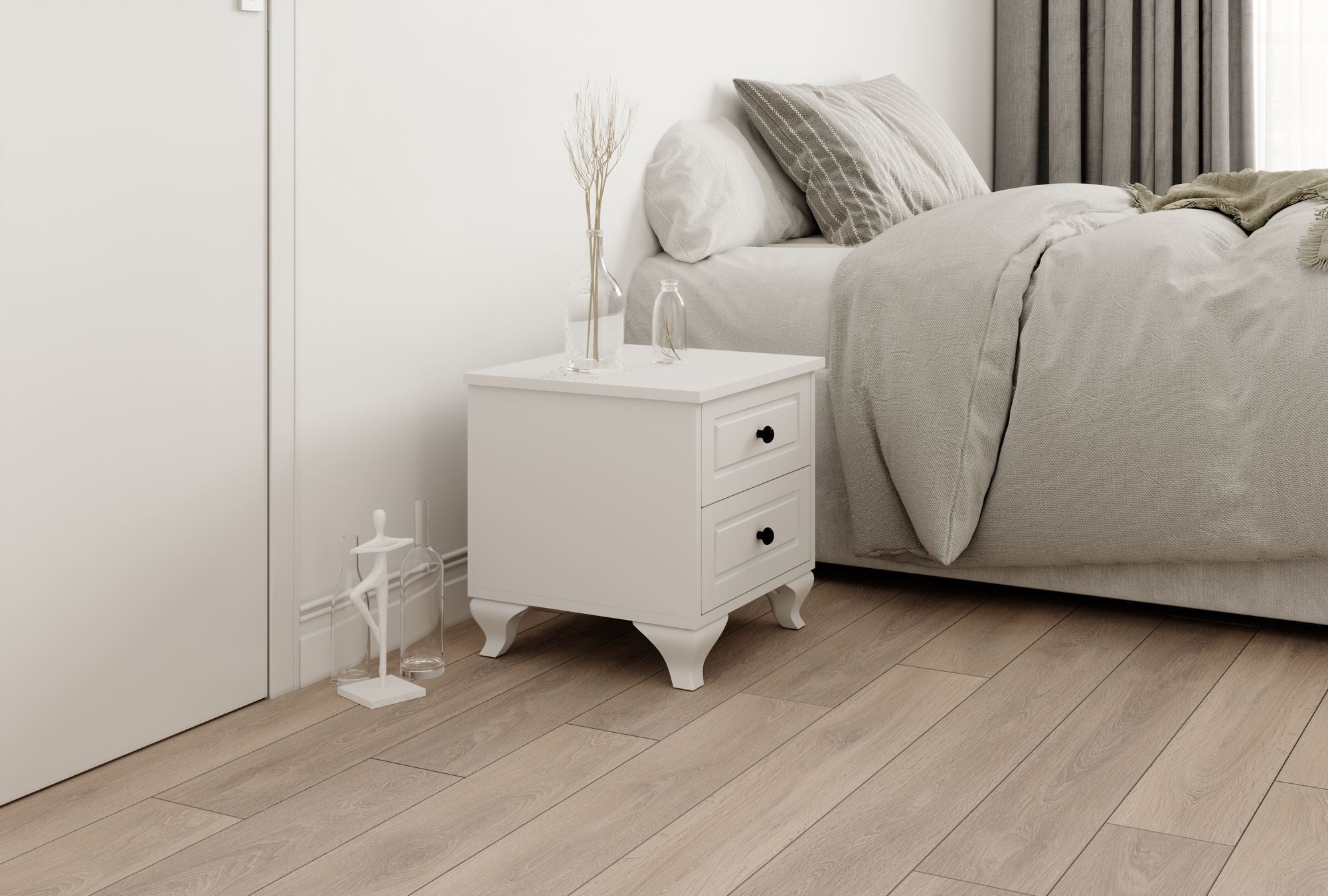 Mesa de cabeceira-Rb-058-Branco fosco