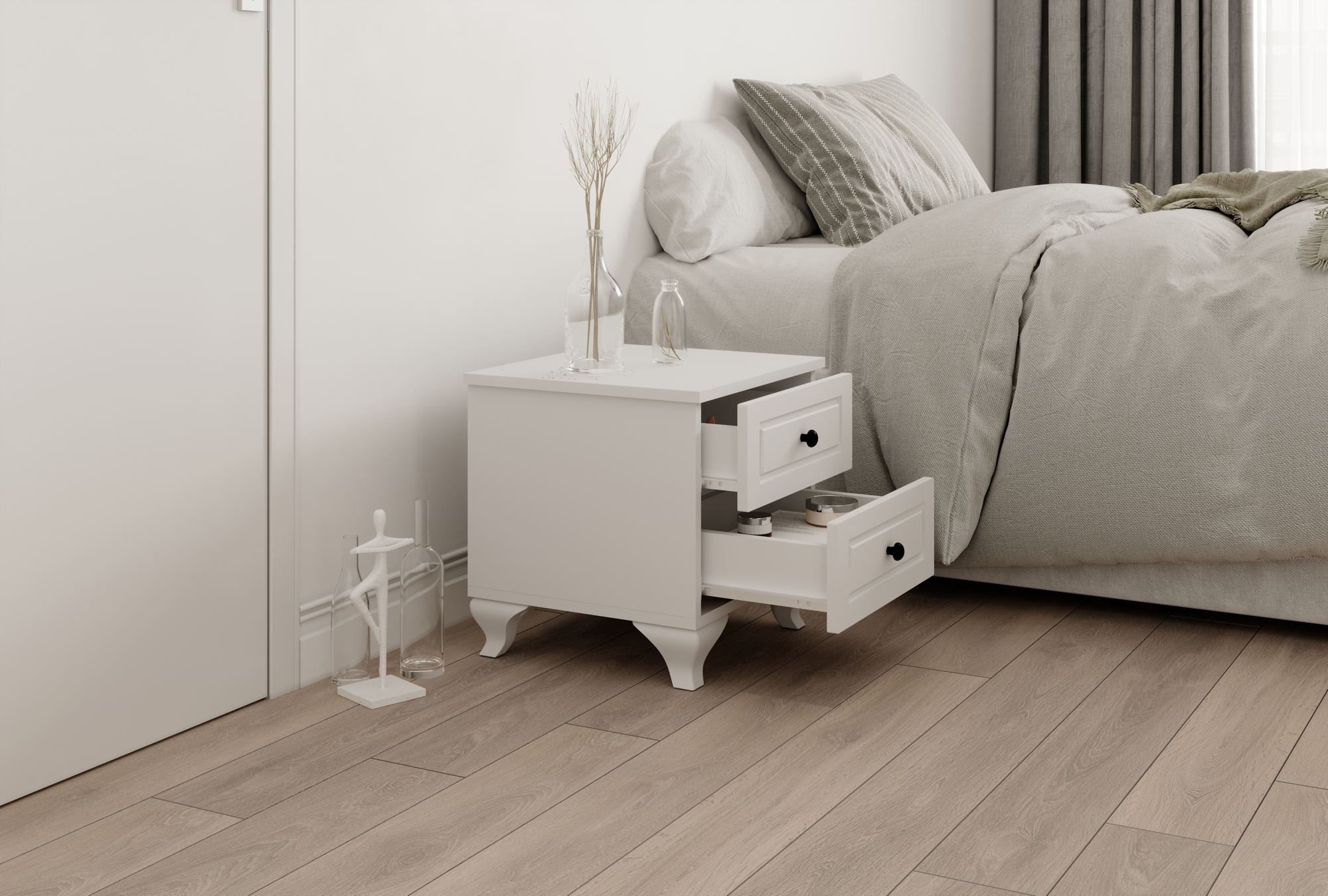 Mesa de cabeceira-Rb-058-Branco fosco