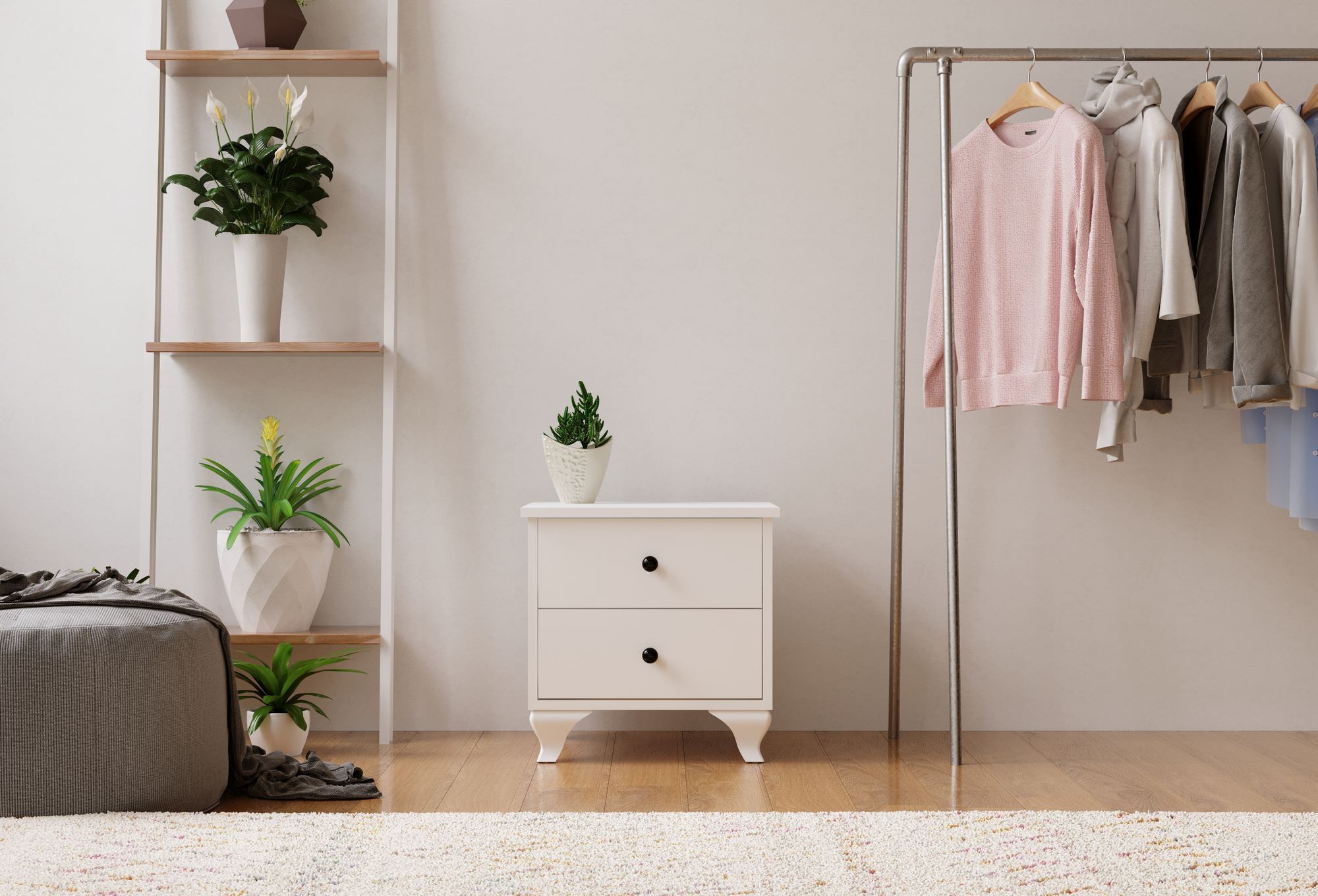 Mesa de cabeceira-Rb-070-Branco fosco