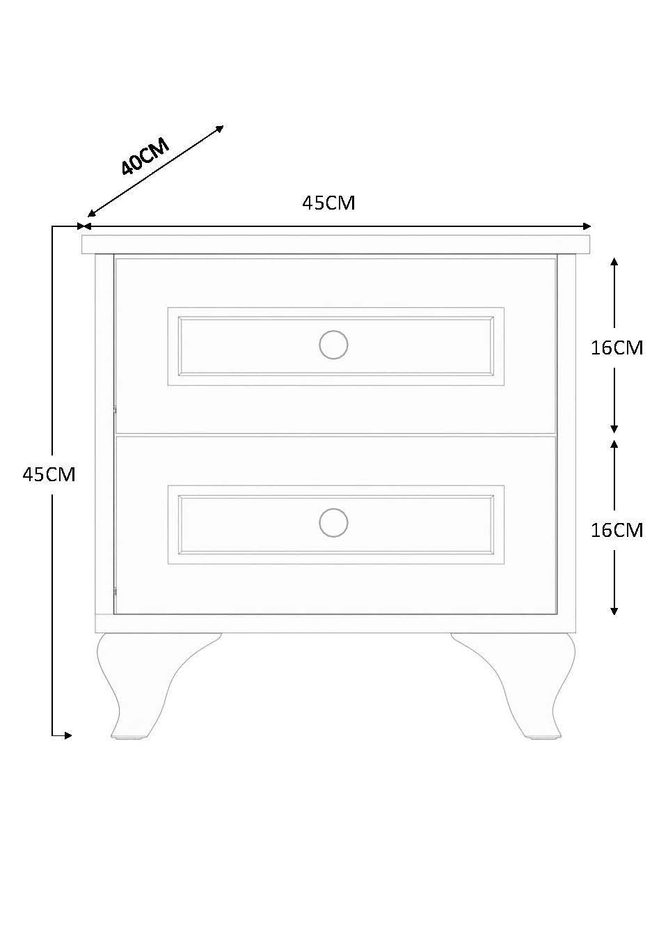 Mesa de cabeceira-Rb-070-Branco fosco