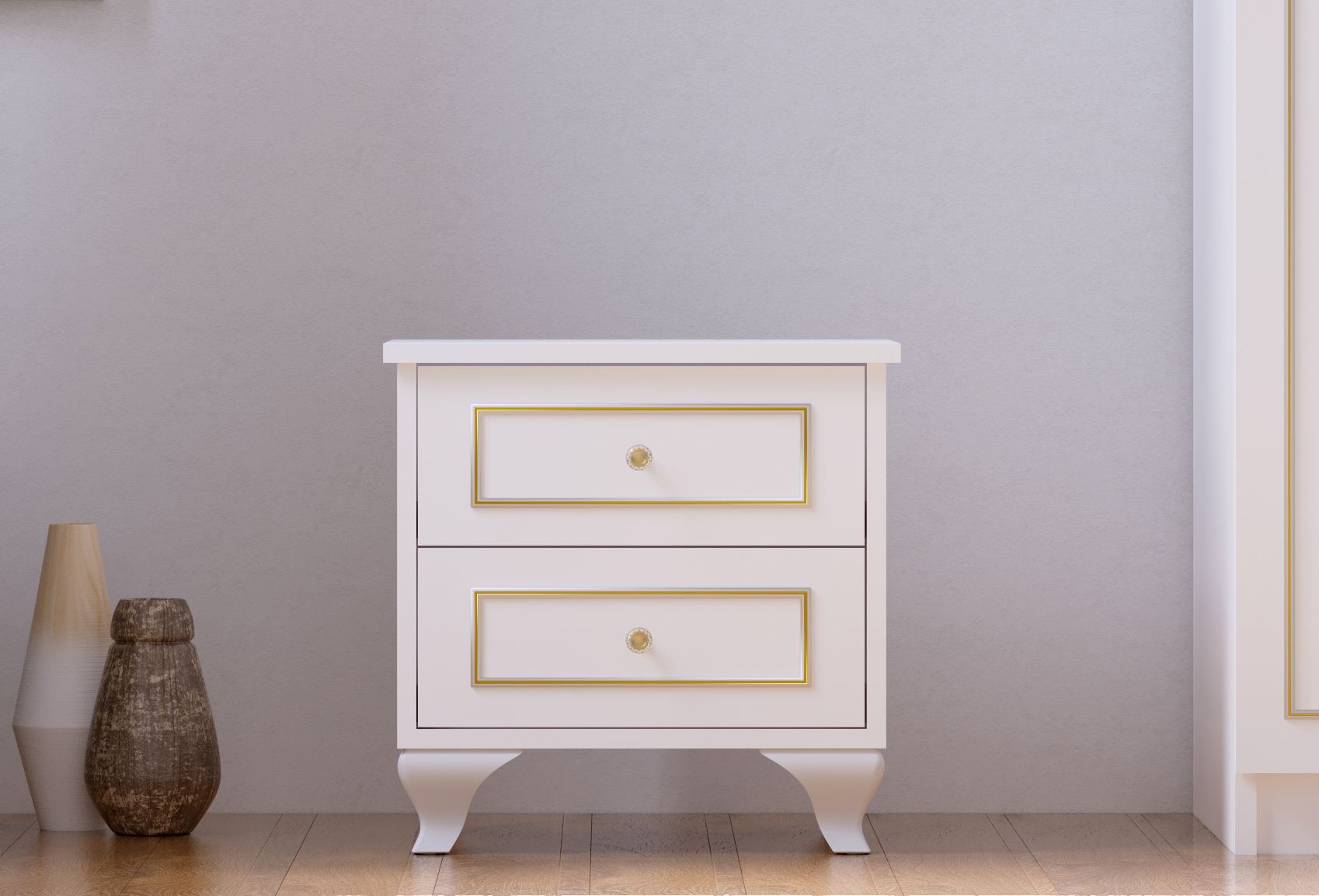 Mesa de cabeceira-Rb-090-Branco fosco