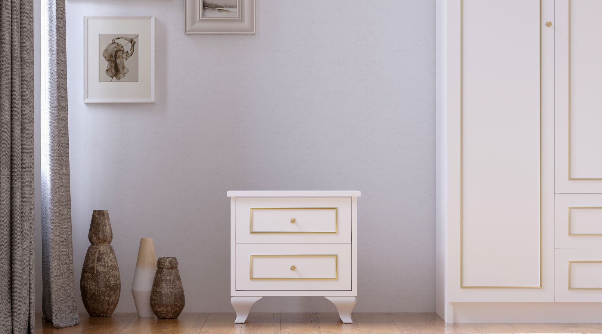 Mesa de cabeceira-Rb-090-Branco fosco