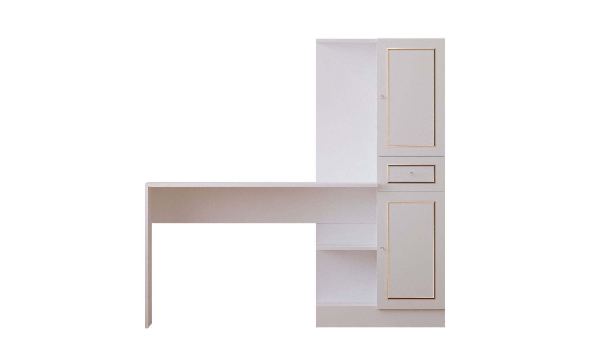 Secretária de Estudo e Estante – 120cm x 75cm x 40cm – Branco Fosco – Aglomerado
