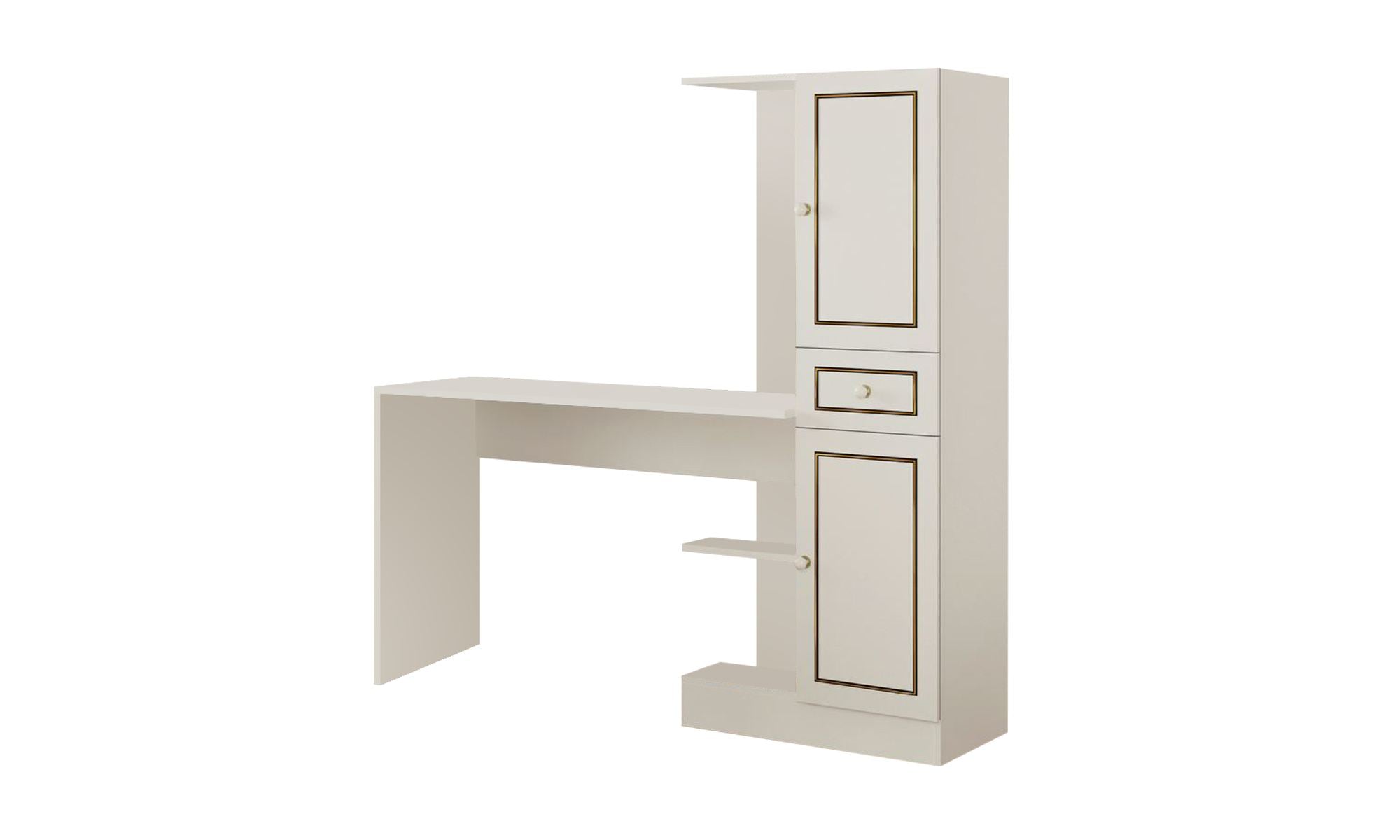 Secretária de Estudo e Estante – 120cm x 75cm x 40cm – Branco Fosco – Aglomerado