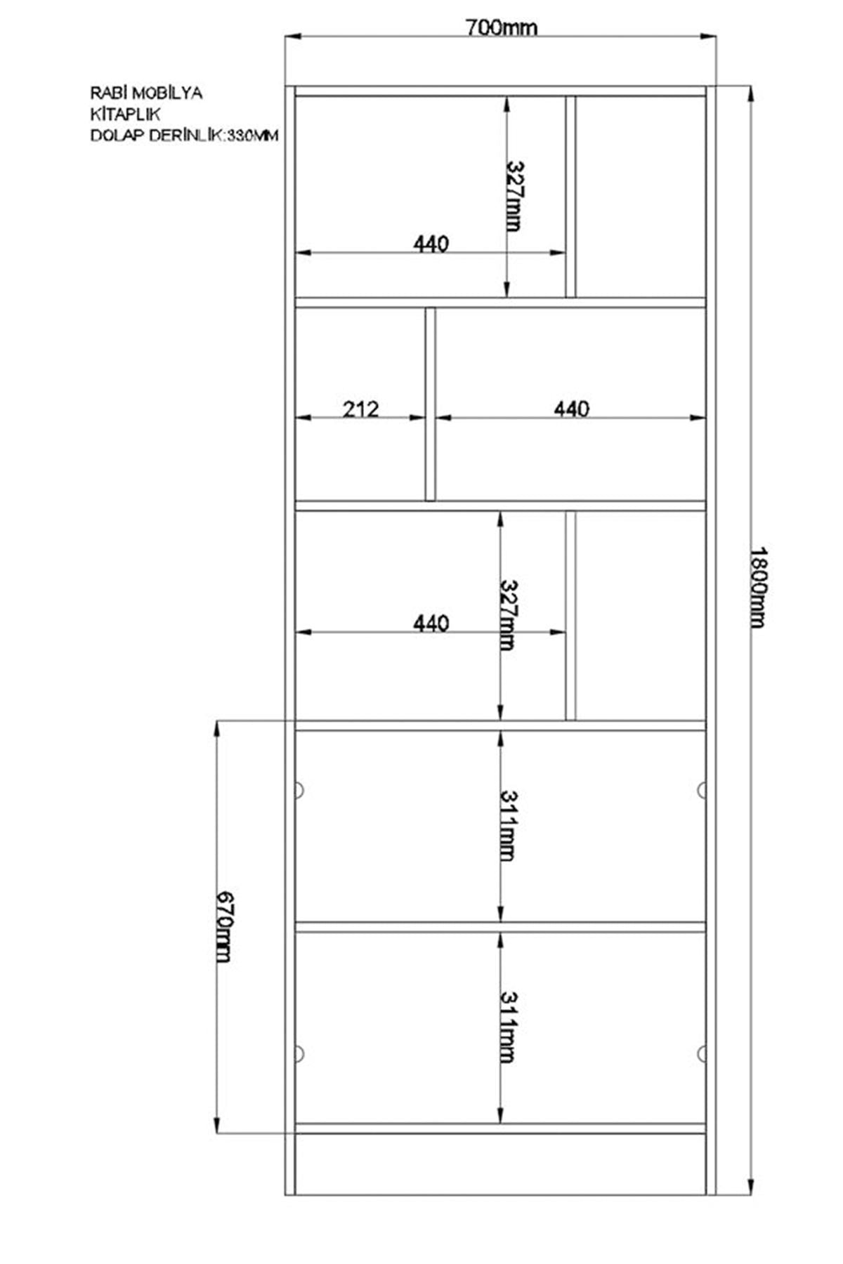 Estante de livros – 70 cm x 180 cm x 33 cm – Branco fosco – Aglomerado com melamina