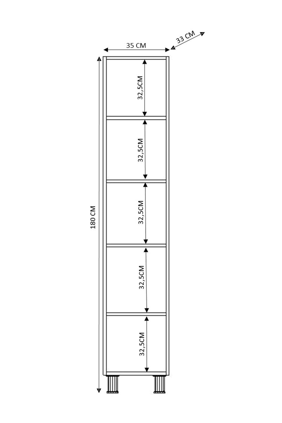 Armário Multiuso – 35 cm x 180 cm x 33 cm – Branco Fosco – MDF