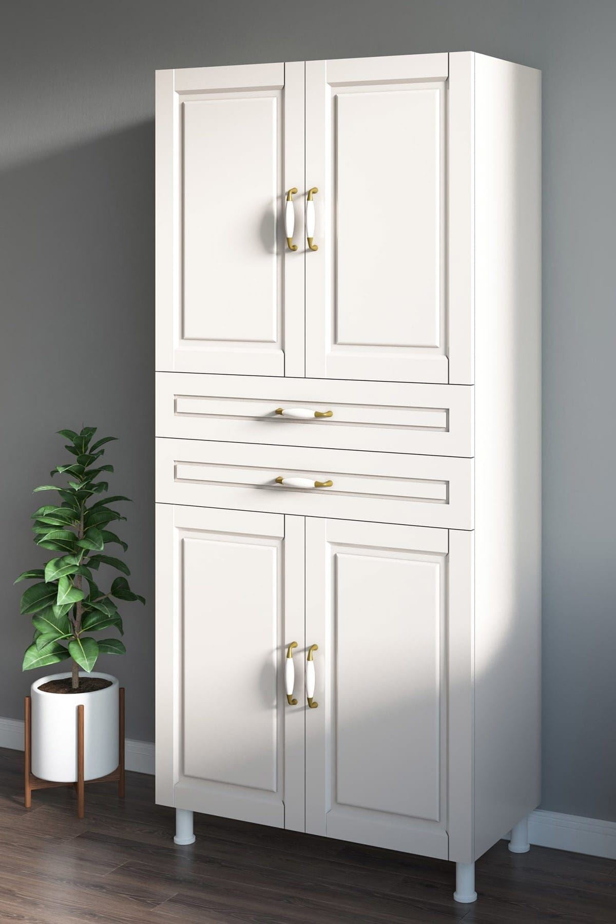 Armário Multiuso – 70cm x 180cm x 33cm – Branco fosco – Aglomerado de melamina