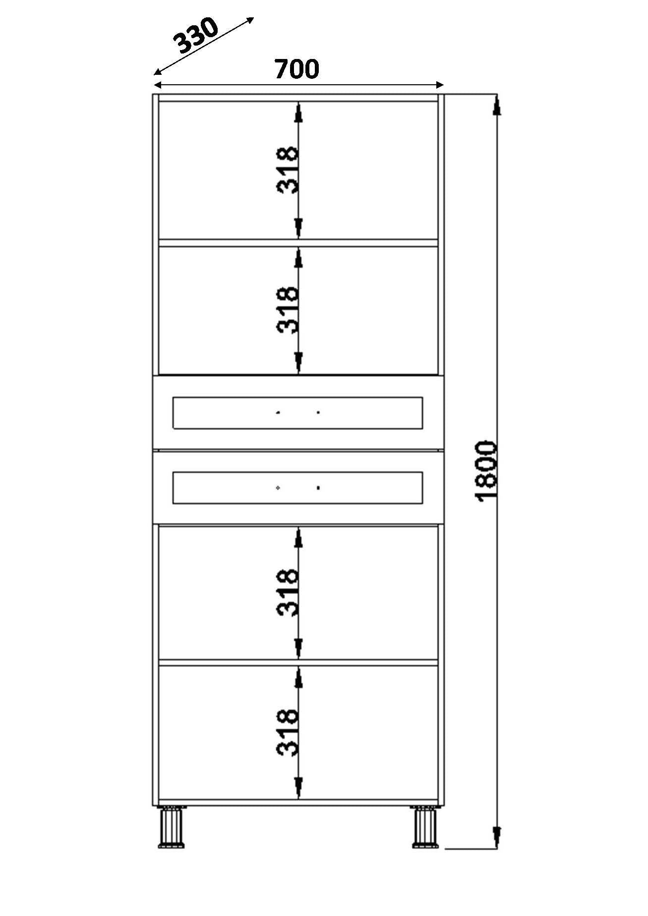 Armário Multiuso – 70cm x 180cm x 33cm – Branco fosco – Aglomerado de melamina