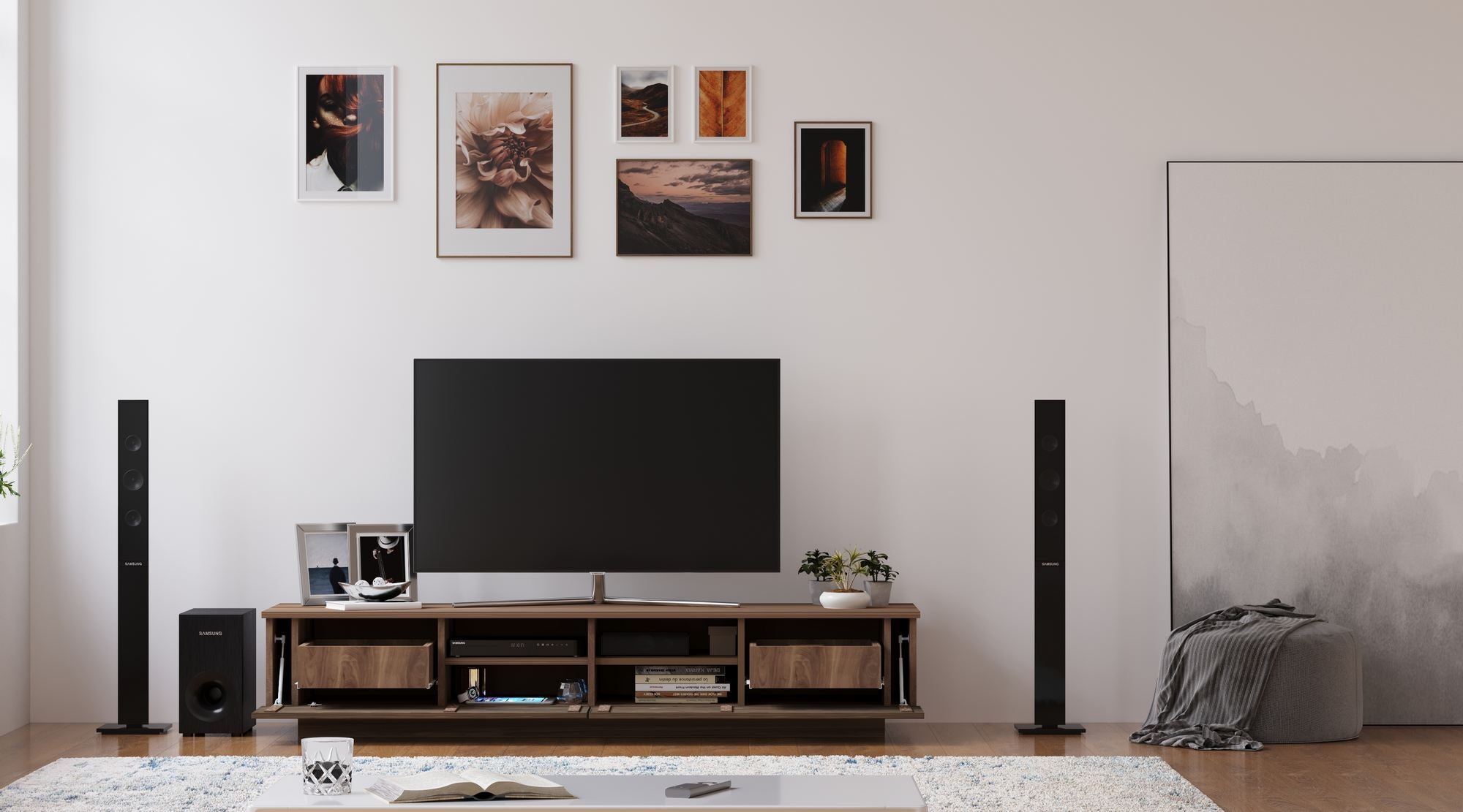 Móvel de TV – 180 cm x 35 cm x 40 cm – Cor de madeira – Carvalho