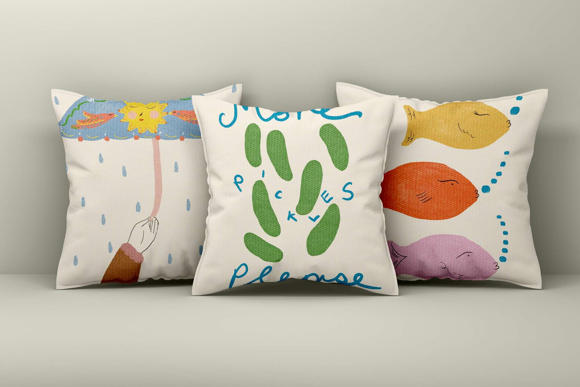 Conjunto de capa de almofada – 43 x 43 cm – Multicolorido – Algodão/Poliéster