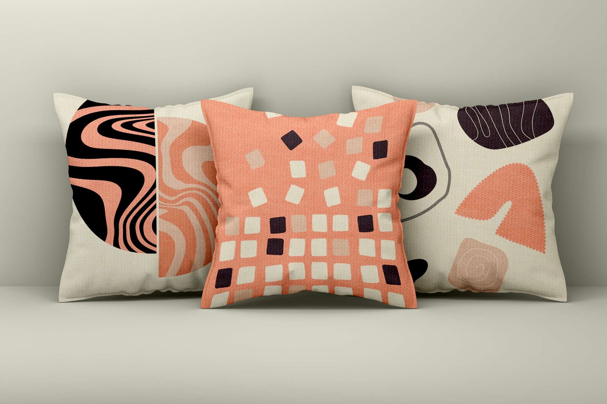 Conjunto de capas de almofada – 43 x 43 cm – Multicolorido – Algodão e poliéster