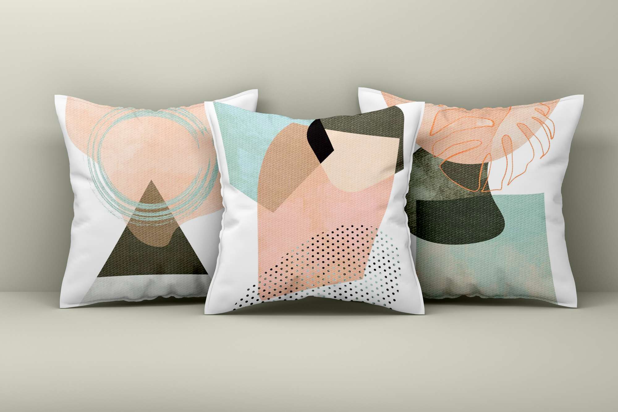 Conjunto de capa de almofada – 43 x 43 cm – Multicolorido – Algodão e Poliéster