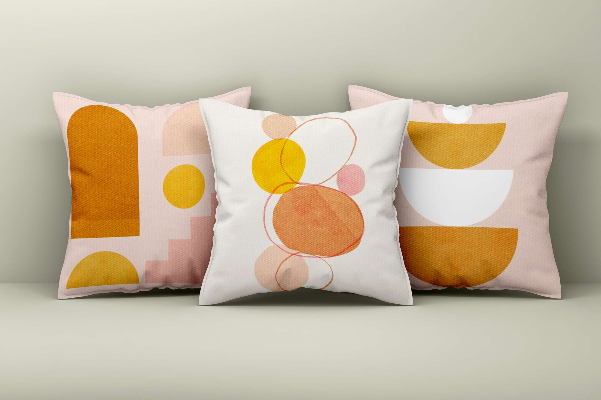 Conjunto de capa de almofada – 43 x 43 cm – Multicolorido – Algodão e poliéster