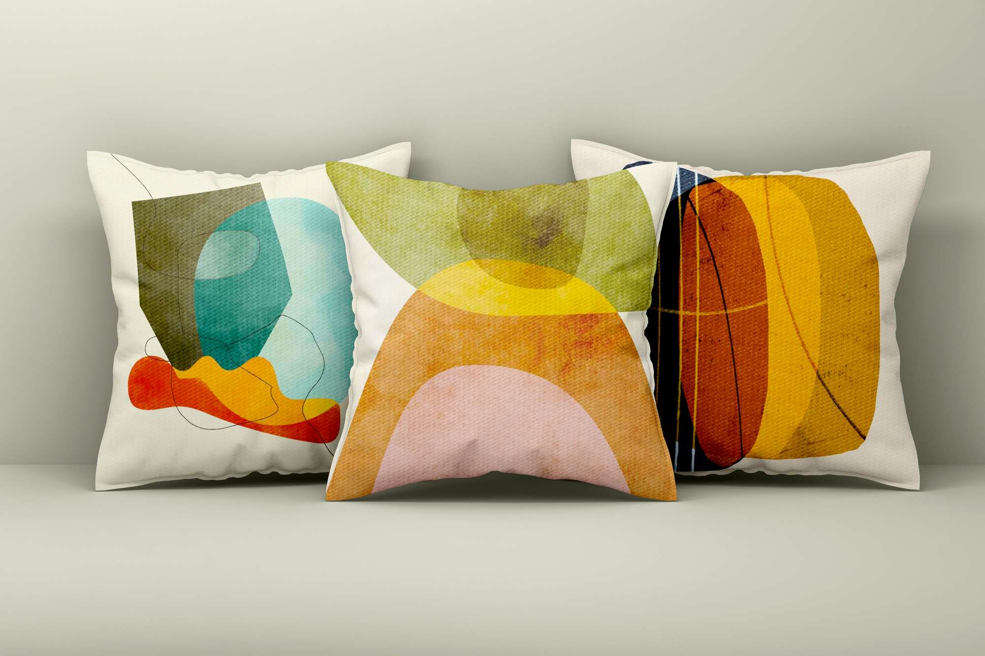 Conjunto de capa de almofada (3 peças) - Multicolorido