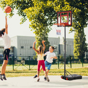 Tabela de Basquetebol Ajustável 160-210cm Preto e Vermelho