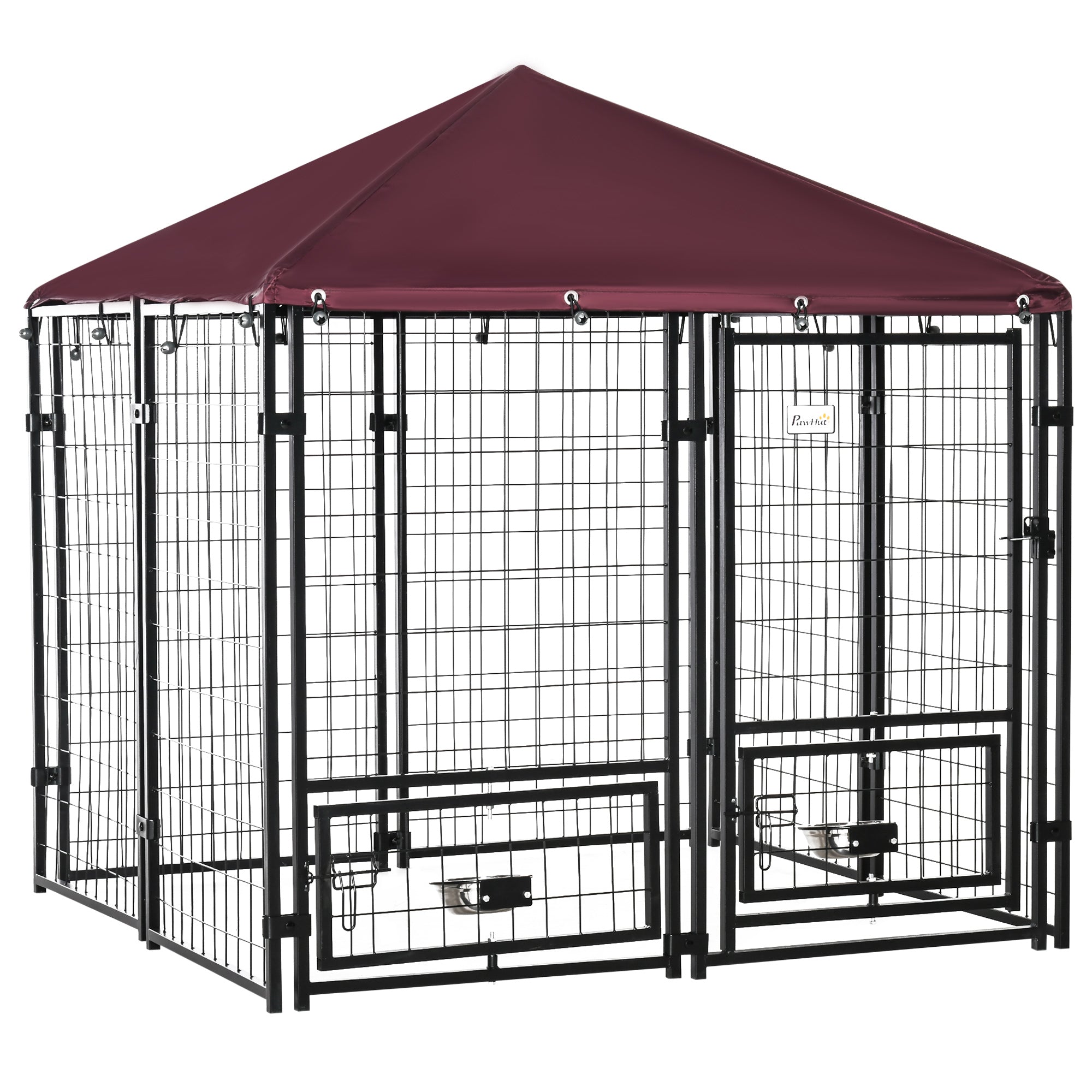 Parque para Cães 141x141x153 cm Preto e Vermelho