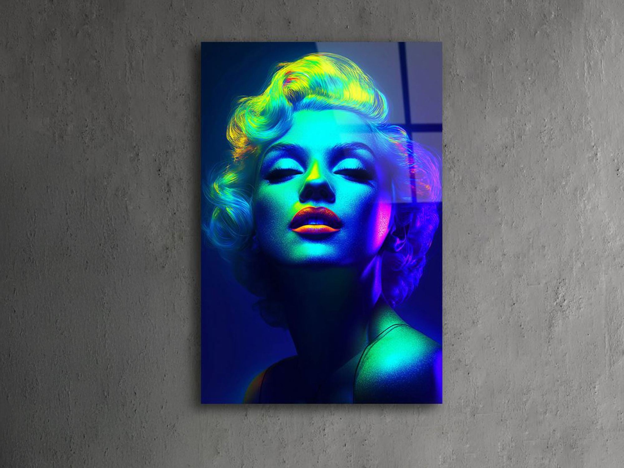 Marilyn Monroe – Quadro Decorativo em Vidro Acrílico 100% Grau Ótico 3 mm (66 x 99 cm), Multicolorido