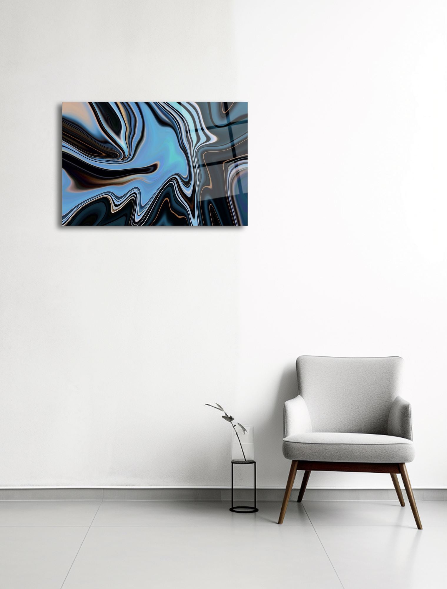 Liquid Horizon - Quadro Decorativo Multicolor em Acrílico 100% de Grau Ótico, 3 mm (44 x 66 cm)