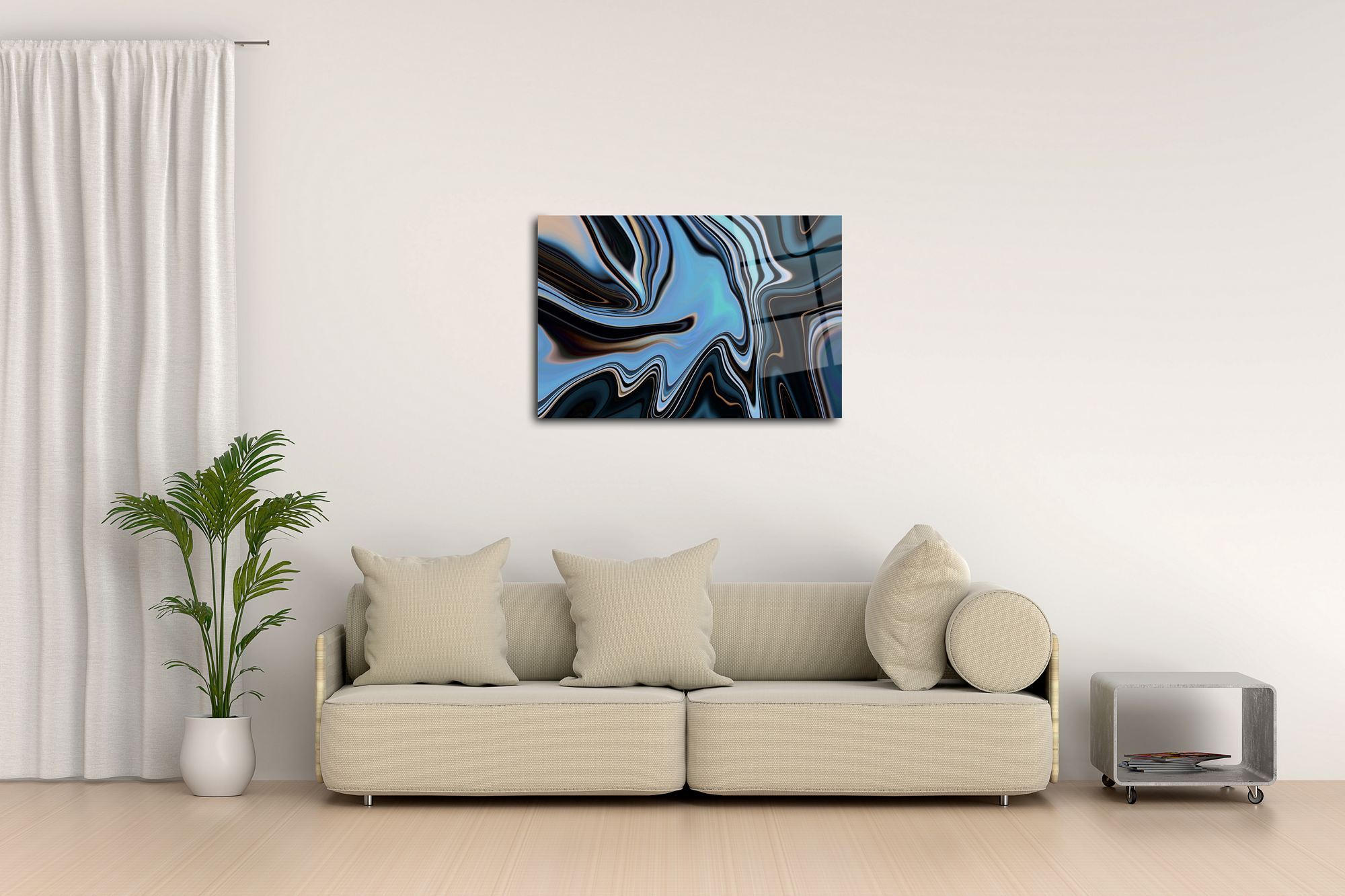 Liquid Horizon - Quadro Decorativo Multicolor em Acrílico 100% de Grau Ótico, 3 mm (44 x 66 cm)