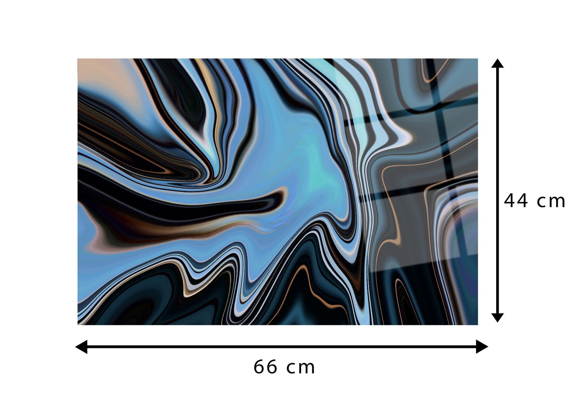 Liquid Horizon - Quadro Decorativo Multicolor em Acrílico 100% de Grau Ótico, 3 mm (44 x 66 cm)