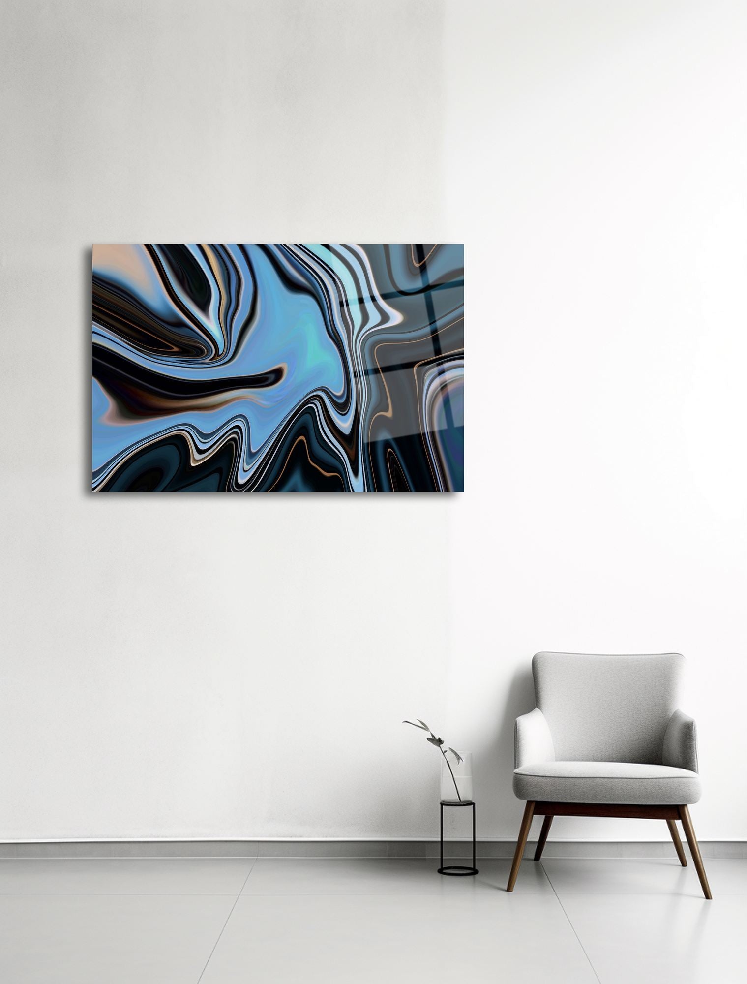 Liquid Horizon – Quadro Decorativo em Vidro Acrílico de Grau Ótico 3 mm (66 x 99 cm), Multicolor